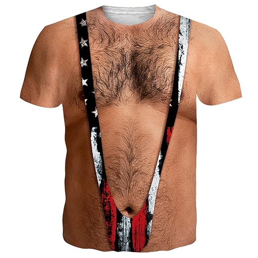 uideazone Mens Short Sleeve T-Shirt Casual 3D Creative Print Crewneck Graphic Tees