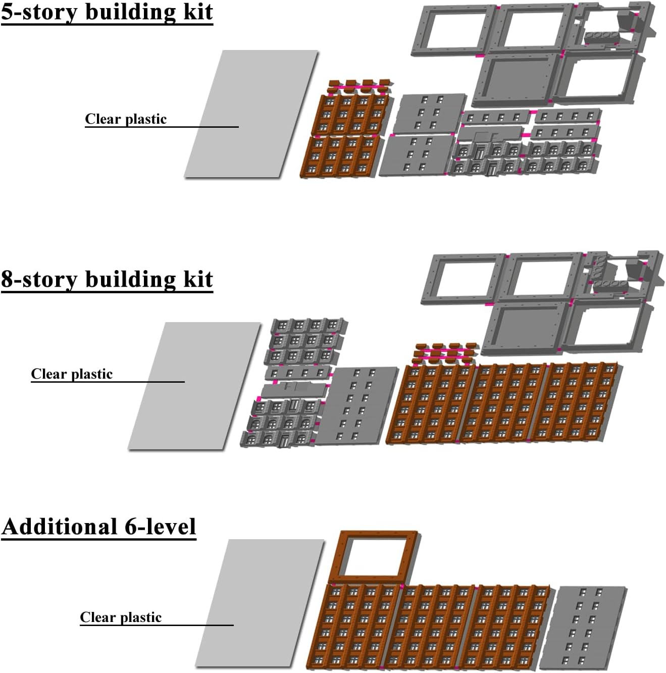 Outland Models Miniatures Downtown Classic Hotel Stackable 1:160 N Scale-5-story Building kit