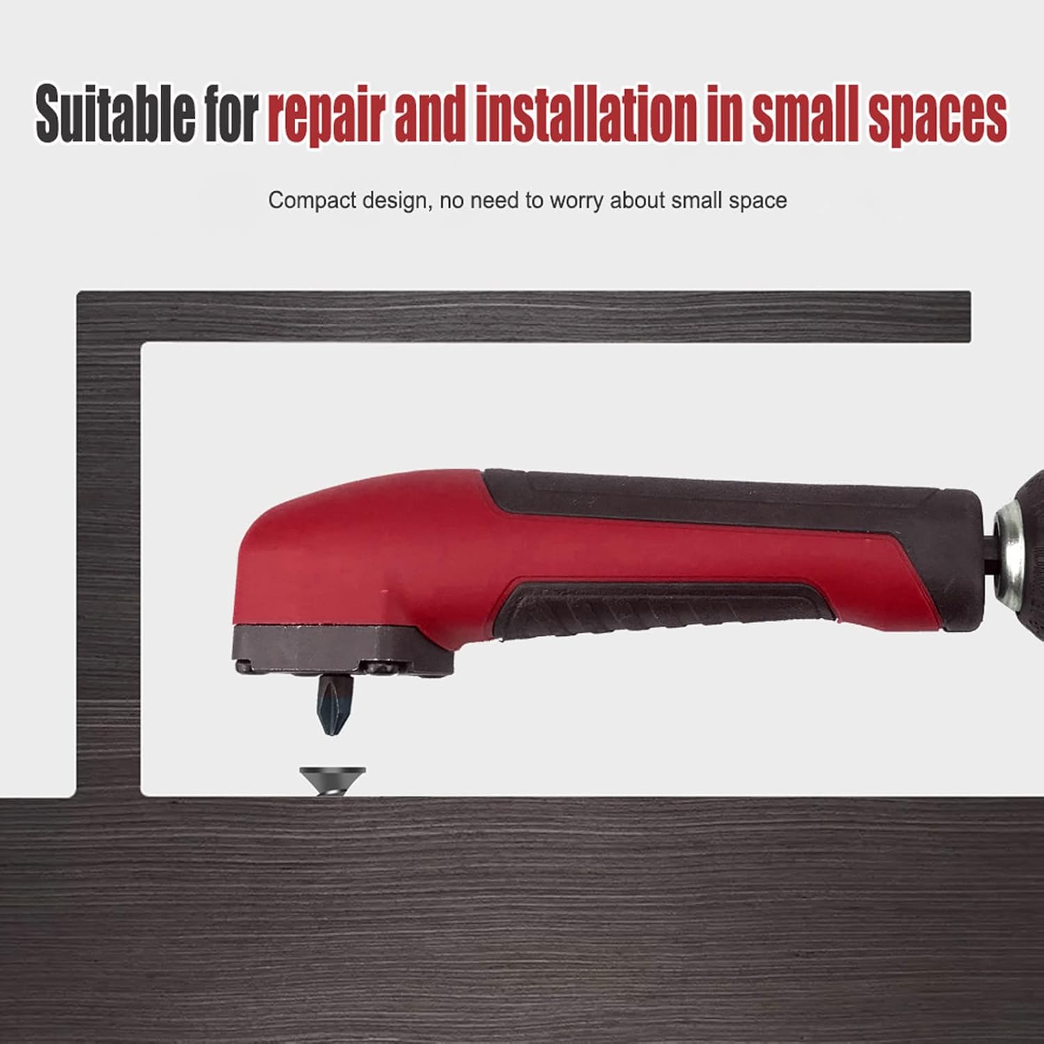 Right Angle Drill Adapter Hex Shank Corner Attachment with 10pc Screwdriver Bits Ergonomic ABS Handle for Electric Tools Tight Space Repairs DIY Projects (Red)