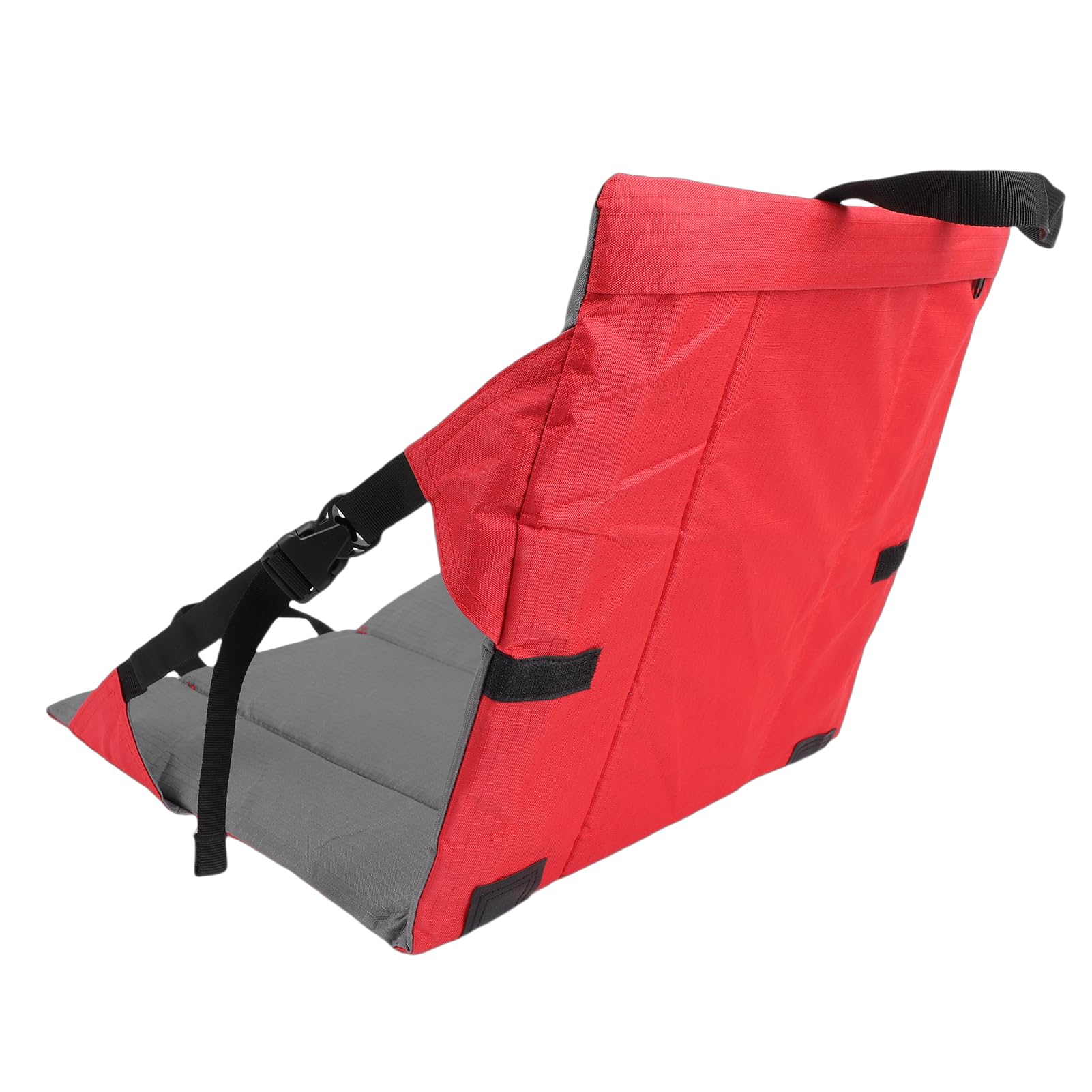 Muiltvoe Stadium Chair, Portable Lightweight Folding Cushion with Back Support, Polyester Fiber for Bleachers Outdoor Fishing Music Festival (Black)
