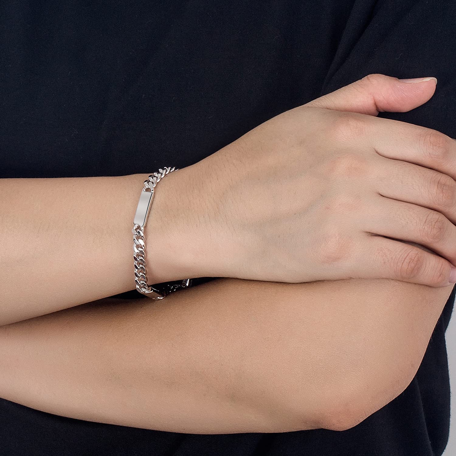 Dankadi Bracciale cubano massiccio 6 mm in argento 925 per uomo, Miami catena cubana Hip Hop 6,7" 7.5" 8" 8.5" 9" gioielli regalo compleanno per adulti padre