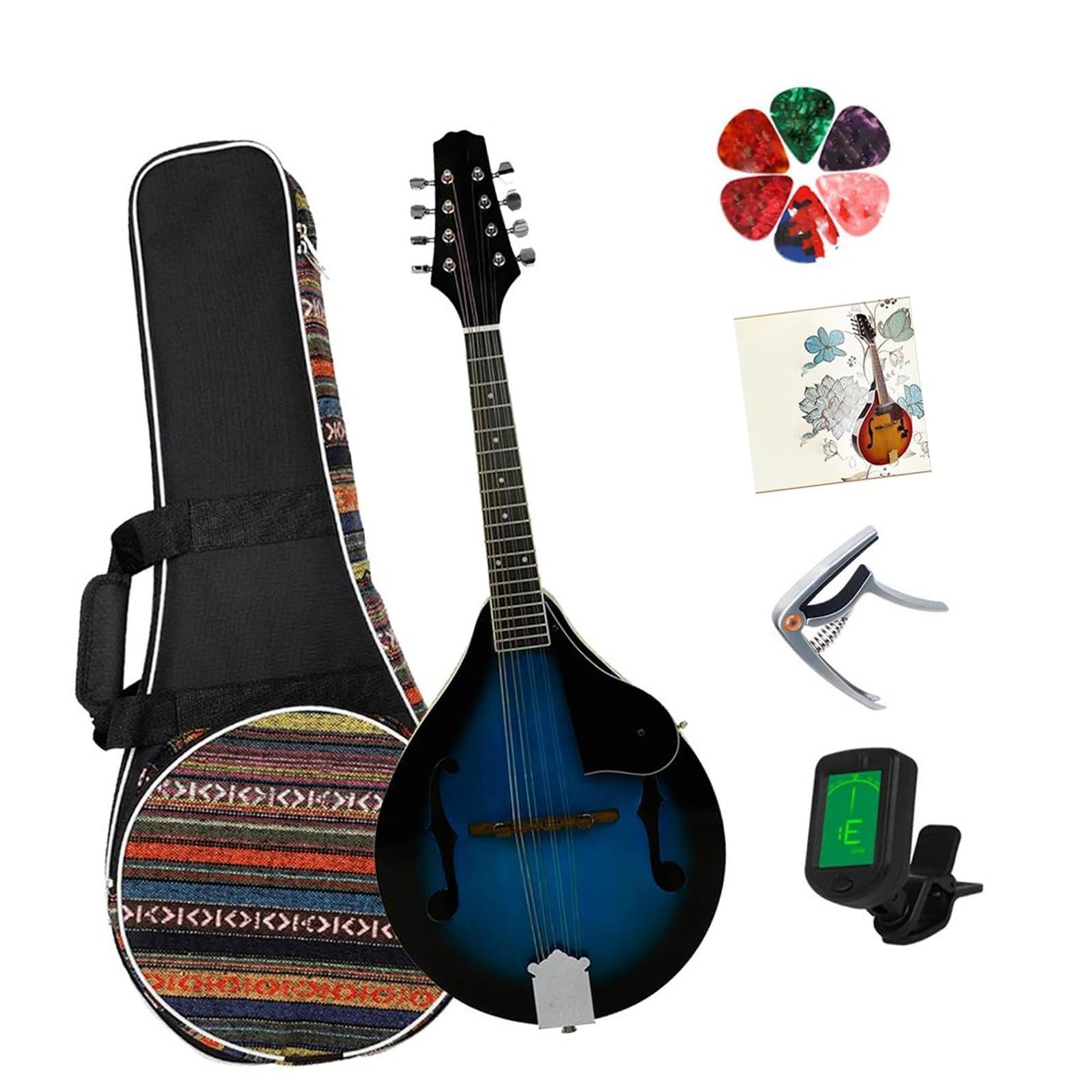 Anfängerinstrument Mandoline 8 Saitige Mandolinengitarre Typ A Palisandergriffbrett Anfängerinstrument Für Erwachsene Mit Zubehör