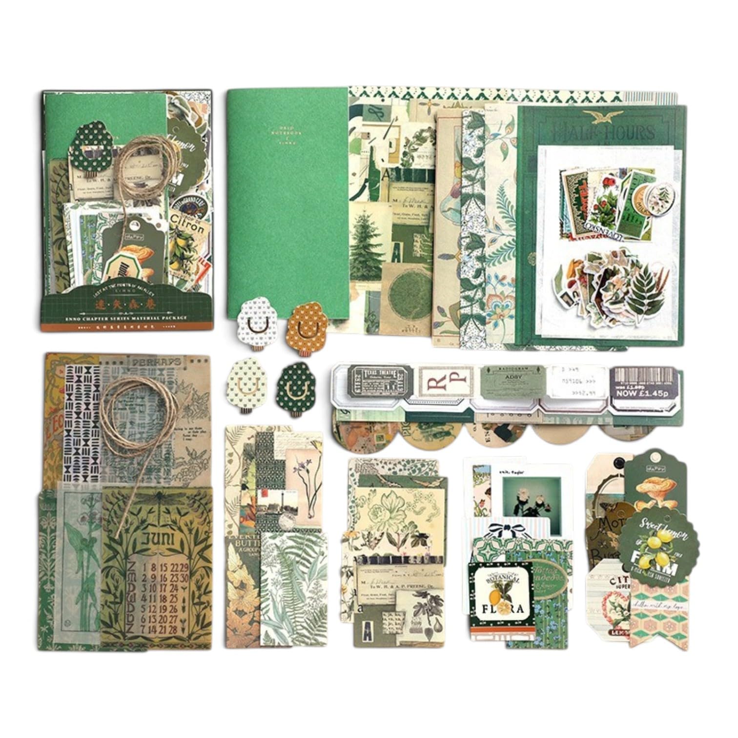 WEMOL DIY 86 Pcs Vintage Aesthetic Scrapbooking Supplies Stickers