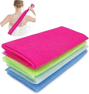 TSHAOUN 4 PCS African Exfoliating Bath Sponge, African Body Exfoliating Net, Body Exfoliator, Sponge Shower Body Scrubber, Elasticity Back Scrubber, Exfoliating Shower Body Scrubber
