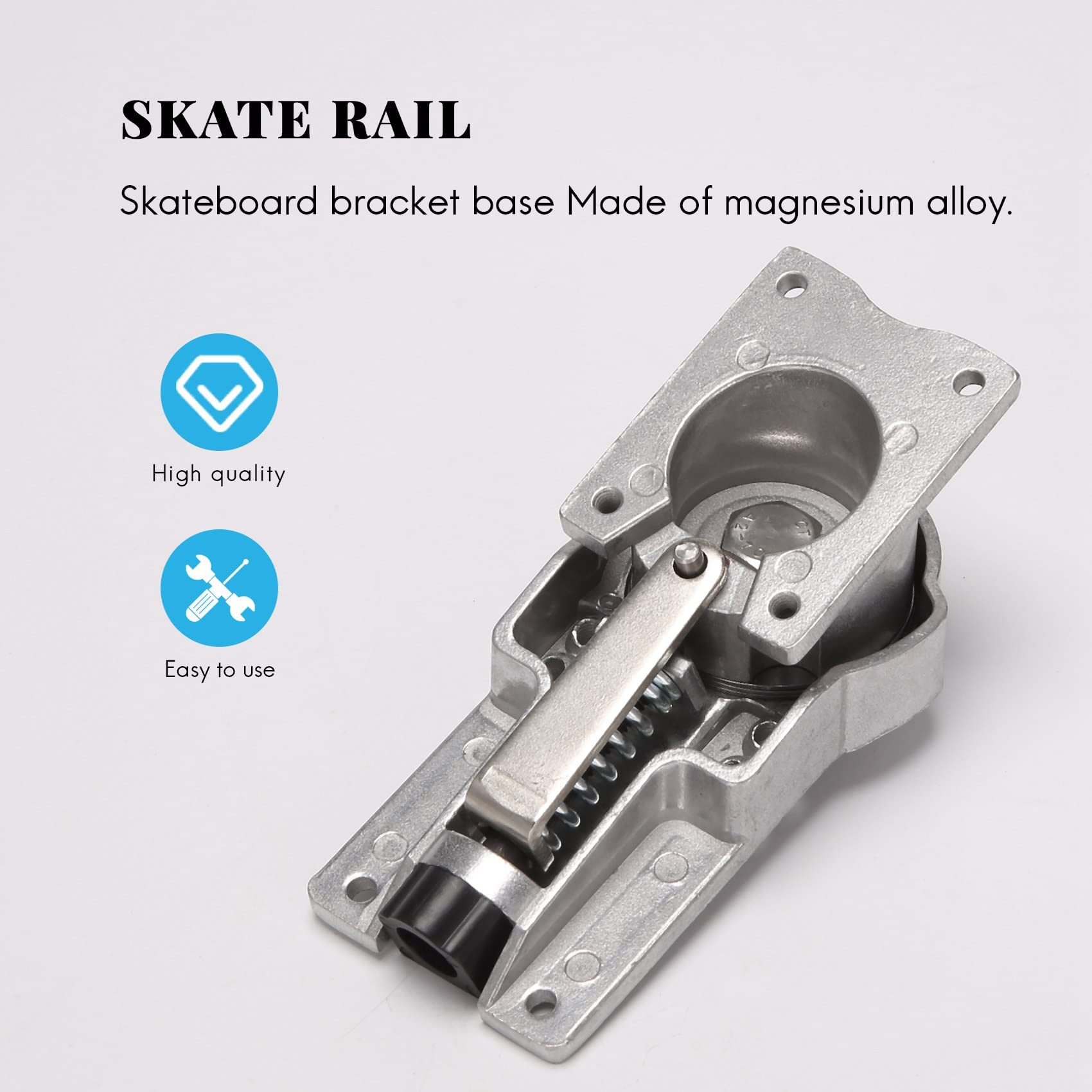 Arrivée Surf Skate Trucks Alliage 7 Pays Surfboard Support Base Noir C7 Bridge Ressort Support Argent