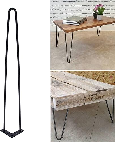 Miniatura 4 de TOPINCN Black Legs Desk Leg,Set Metal Desk Legs for 2 Rods Table Legs for DIY Desk,Stand,Bench,Table Home Accessories Furniture Legs (28 inch 2 Legs