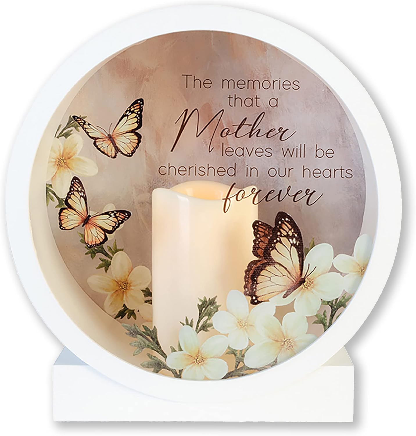 Carson Memorial Shadow Box Lantern with Flameless LED Candle Sympathy Gift for Funeral for Loss of Loved One Remembrance Lantern for Home Decor (Mother)