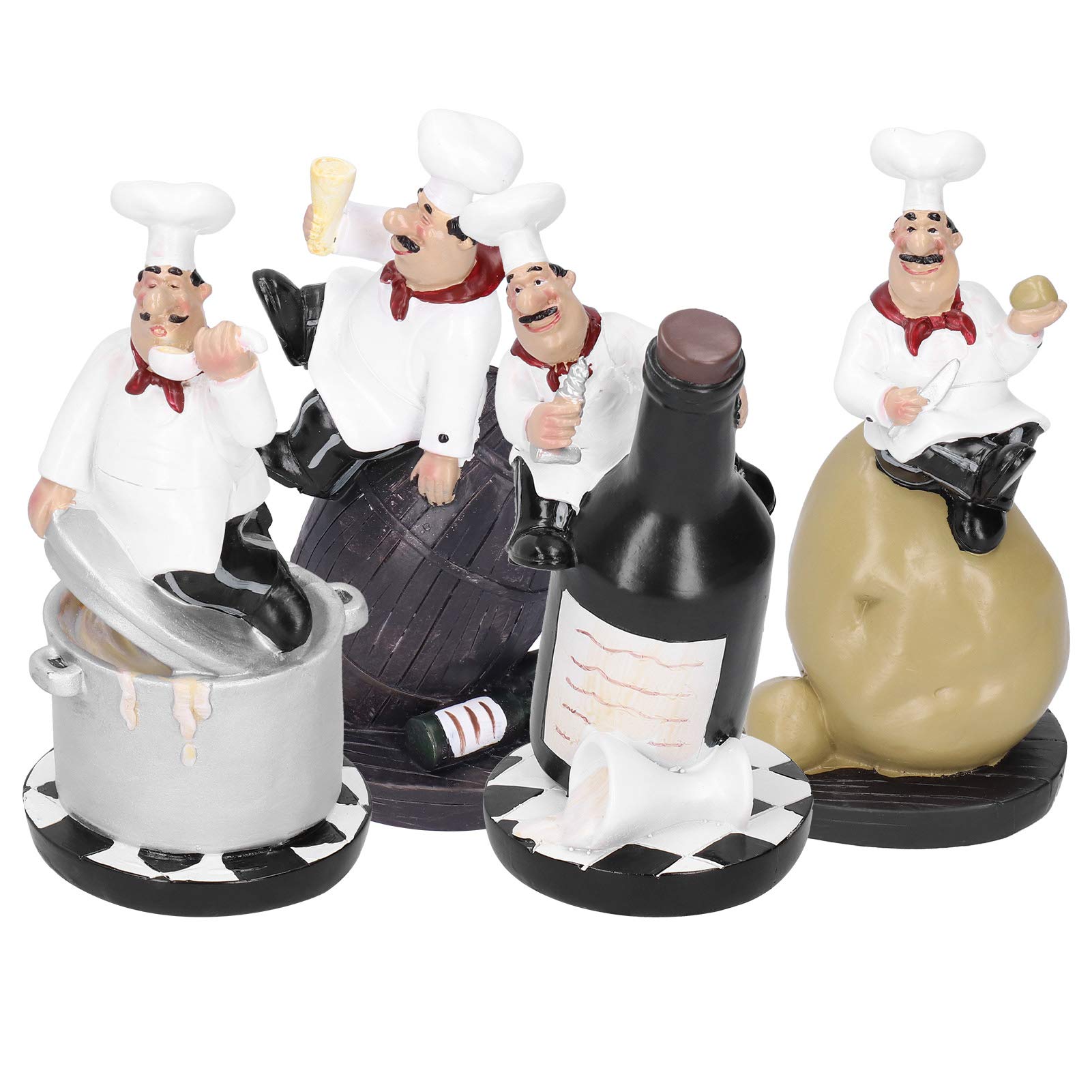 Modelo Estatua de Chef, Juego de Figuras Decoración de Cocina con Patatas Adornos de Resina Coleccionable Decoración del hogar para mamá Mujer Abuela Amigas Madre