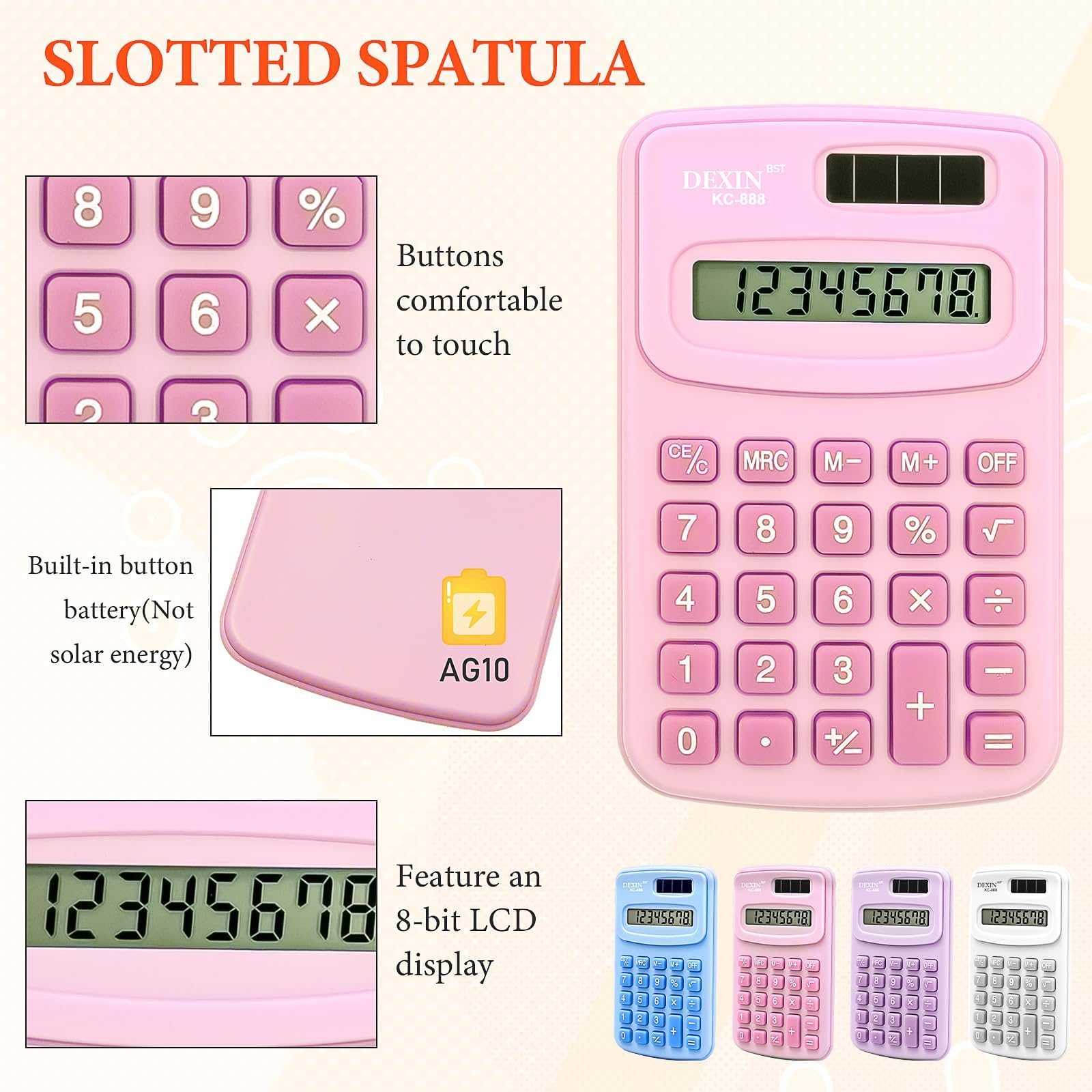 Lot de 24 Mini Calculatrices de Bureau – Calculette Portable 8 Chiffres, Fonction Standard, Petit Format 10×6,4 cm, pour l’École, Les Étudiants, Les Enseignants, Le Bureau et la Maison