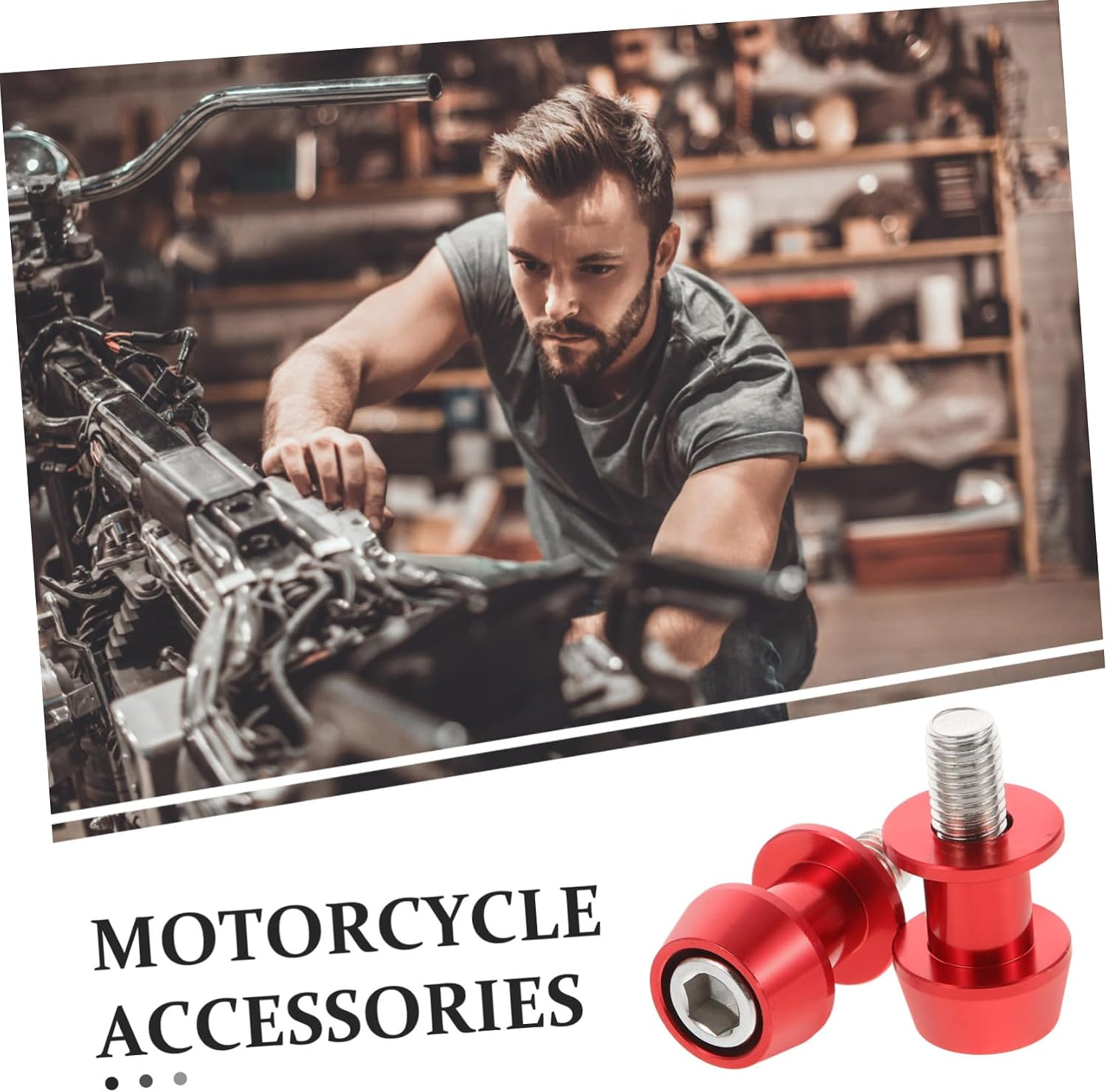 SOLUSTRE 2pcs Rear Arms Stand Screws Swing Arm Stand Fastener Spools Slider Frame Screws for Motorcycles