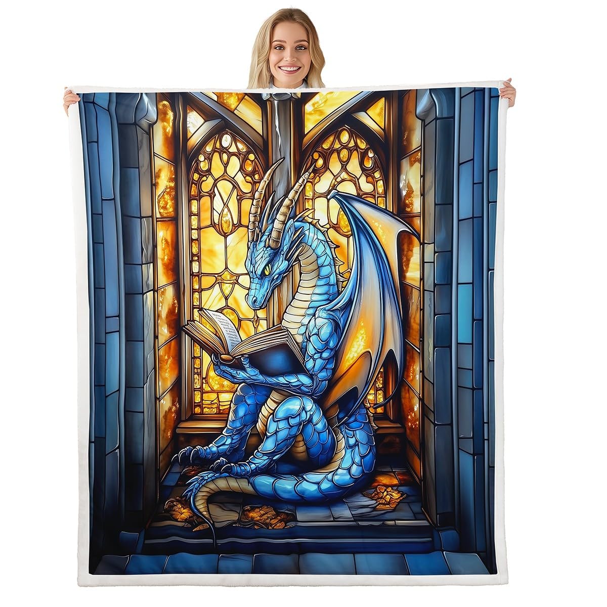 Couverture polaire abstraite dragon pour plaid lit enfant et lecture