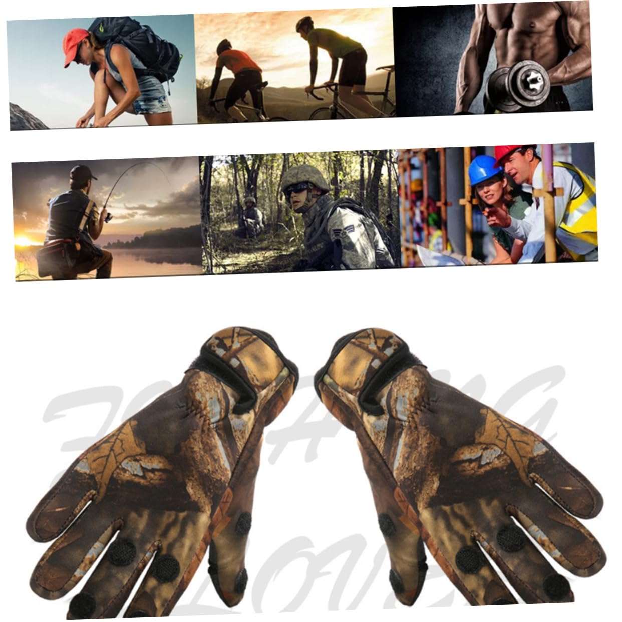 SUPVOX 3 Pares Guantes Antideslizantes para Pesca Guantes Calientes Mitones Calientes chilly's Neopreno Frío de exposición de 3 Dedos térmicos Camouflage
