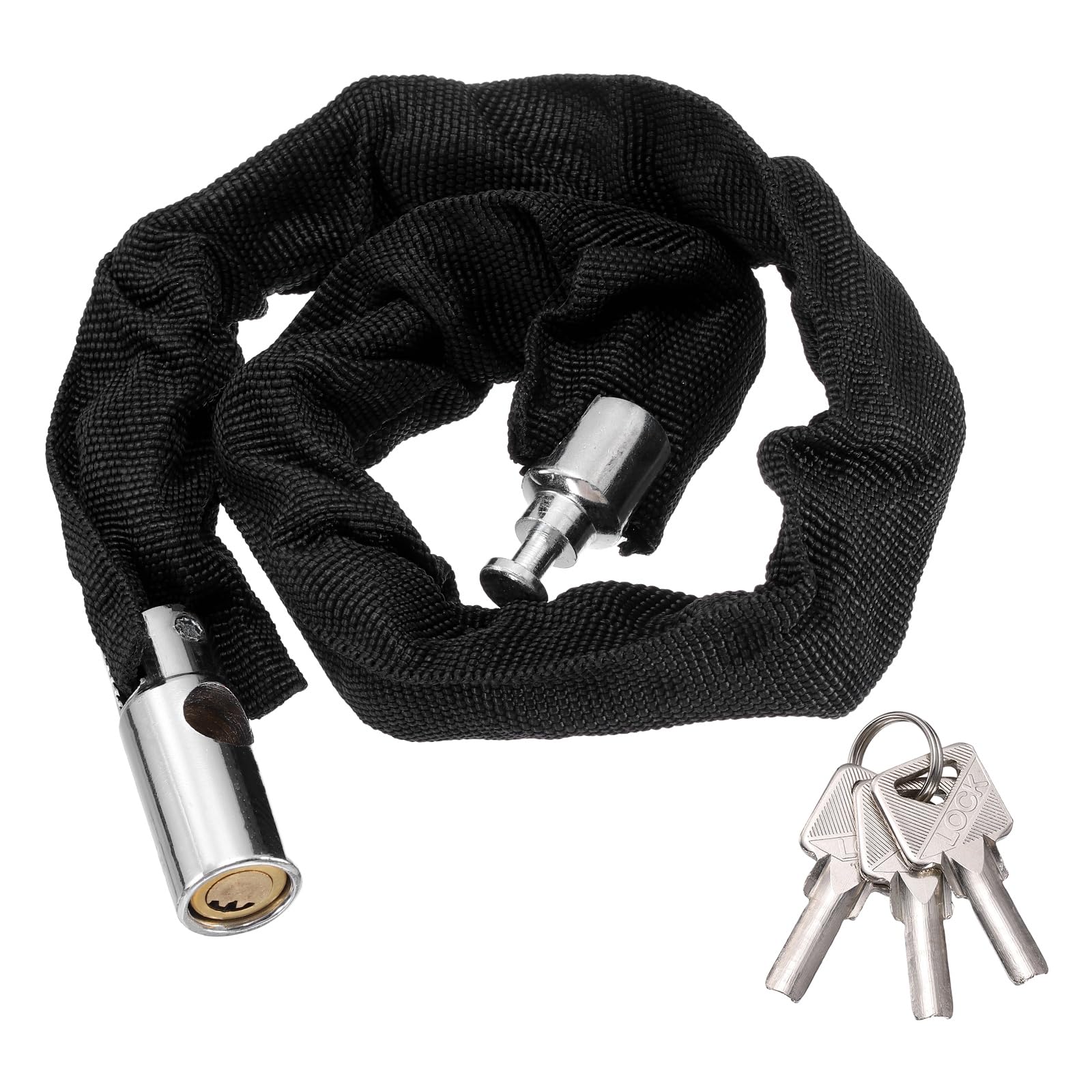 PATIKIL Bike Chain Lock, (65 cm, Black) (1 Pcs), Manganese Steel Anti-Theft Bicycle Chain Round Lock with Keys, Suit for - Bike/Motorcycle/Scooter/Truck