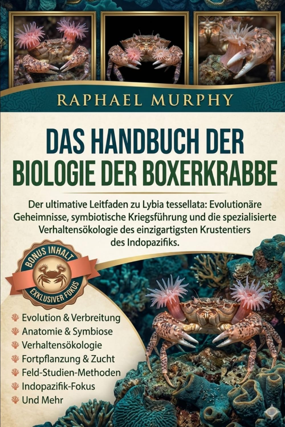 DAS HANDBUCH DER BIOLOGIE DER BOXERKRABBE: Der ultimative Leitfaden zu Lybia tessellata: Evolutionäre Geheimnisse, symbiotische Kriegsführung und die ... Krustentiers des Indopazifiks.