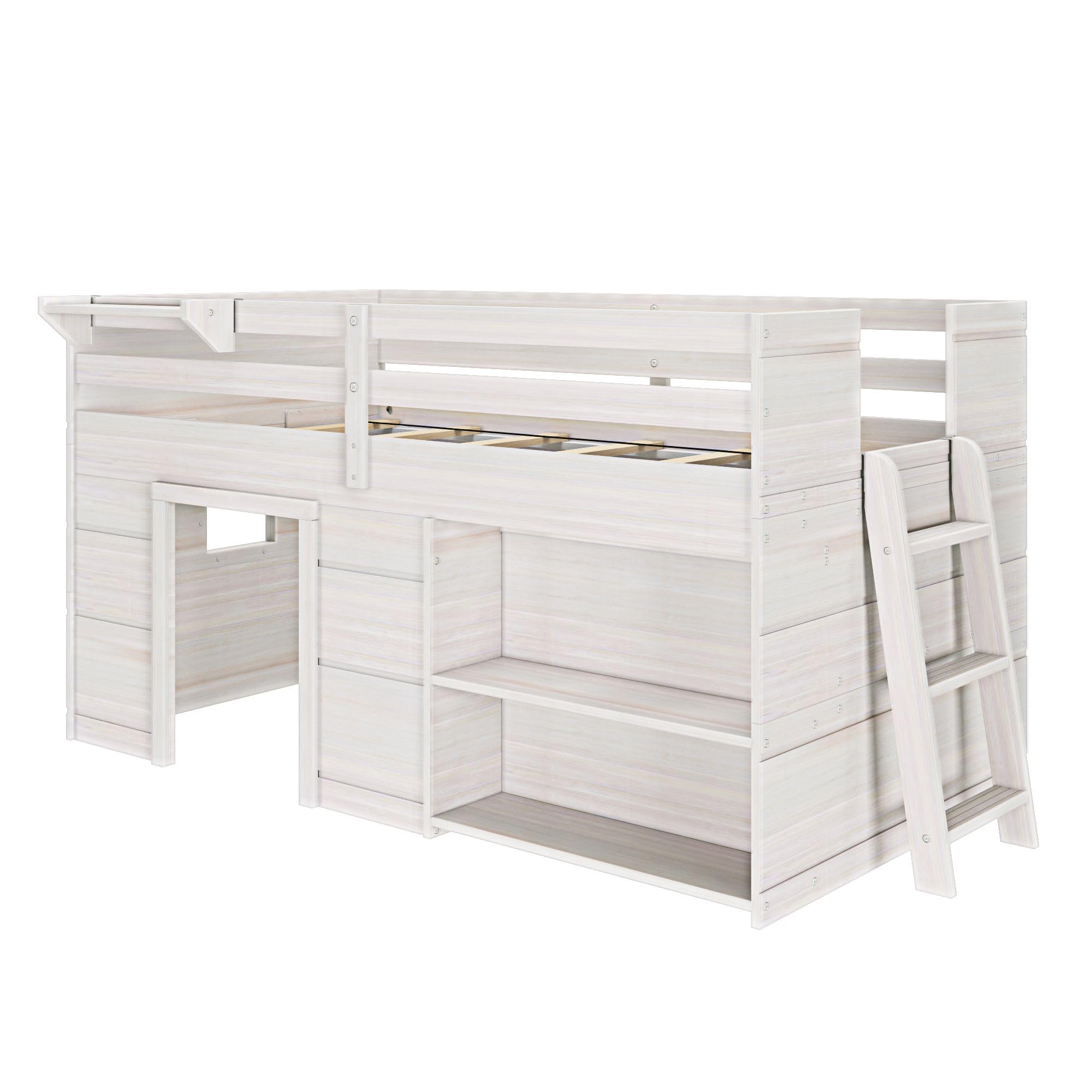 Snapklik.com : Max & Lily Modern Farmhouse Twin Low Loft Bed