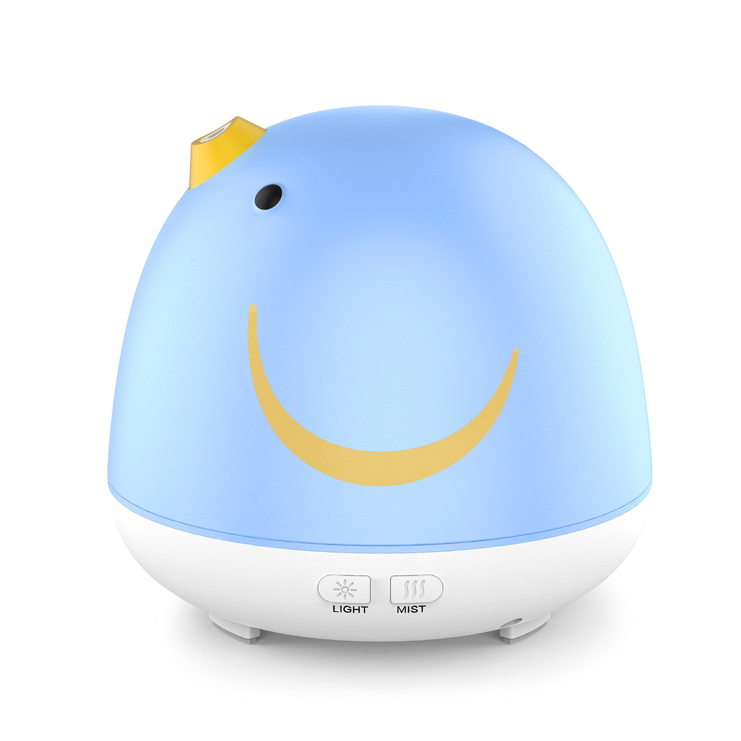 Essential Oil Diffuser, 200ml Ajustable Mist Ultrasonic Aromatherapy Diffuser - with USB-DC 5V-1.5A Charger Cable Powering, 7 Color Changing LED Lights and Waterless Auto-off (AC Adapter Not Included)