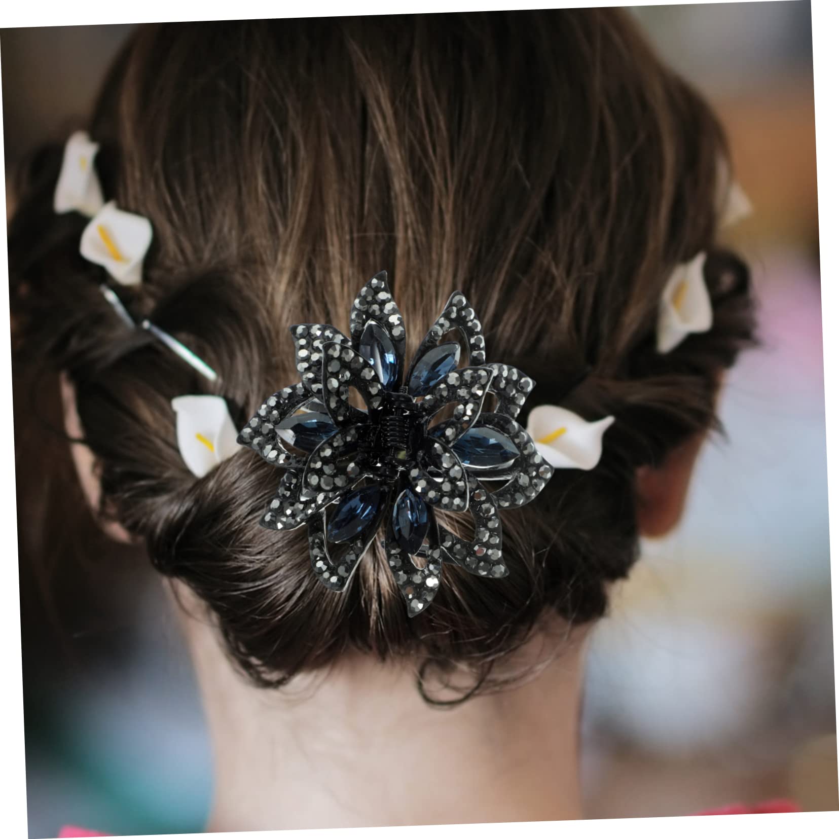 MAGICLULU 5 Piezas Pinza De Pelo De De Imitación Clips De Garra De Flor De De Imitación Accesorios Para El Cabello Para Mujeres Decorar Pedrería Perder De Moda y Versátil