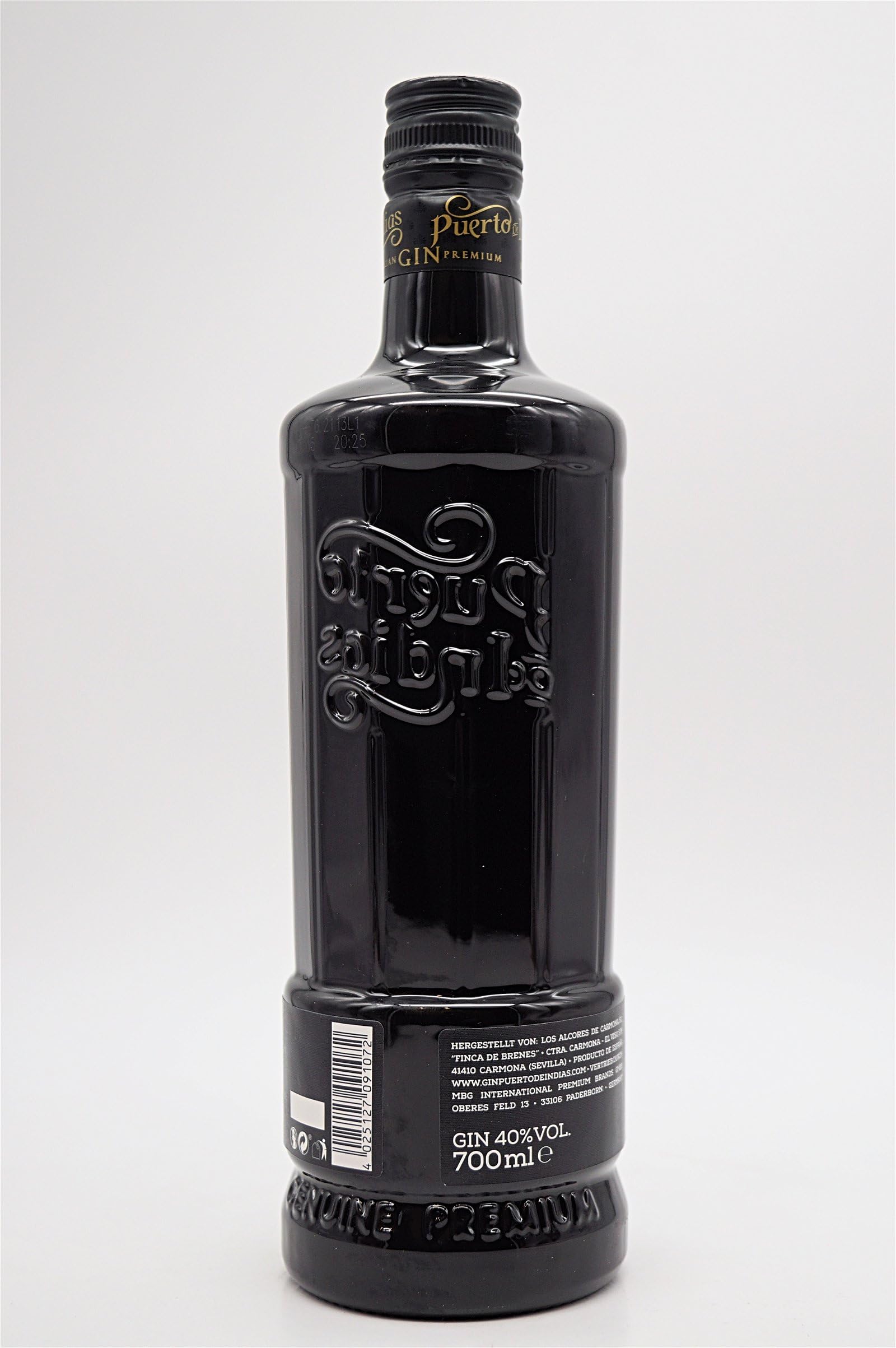 Puerto de Indias Premium Sevillian Dry Gin Pure Black Edition 40% - 700ml