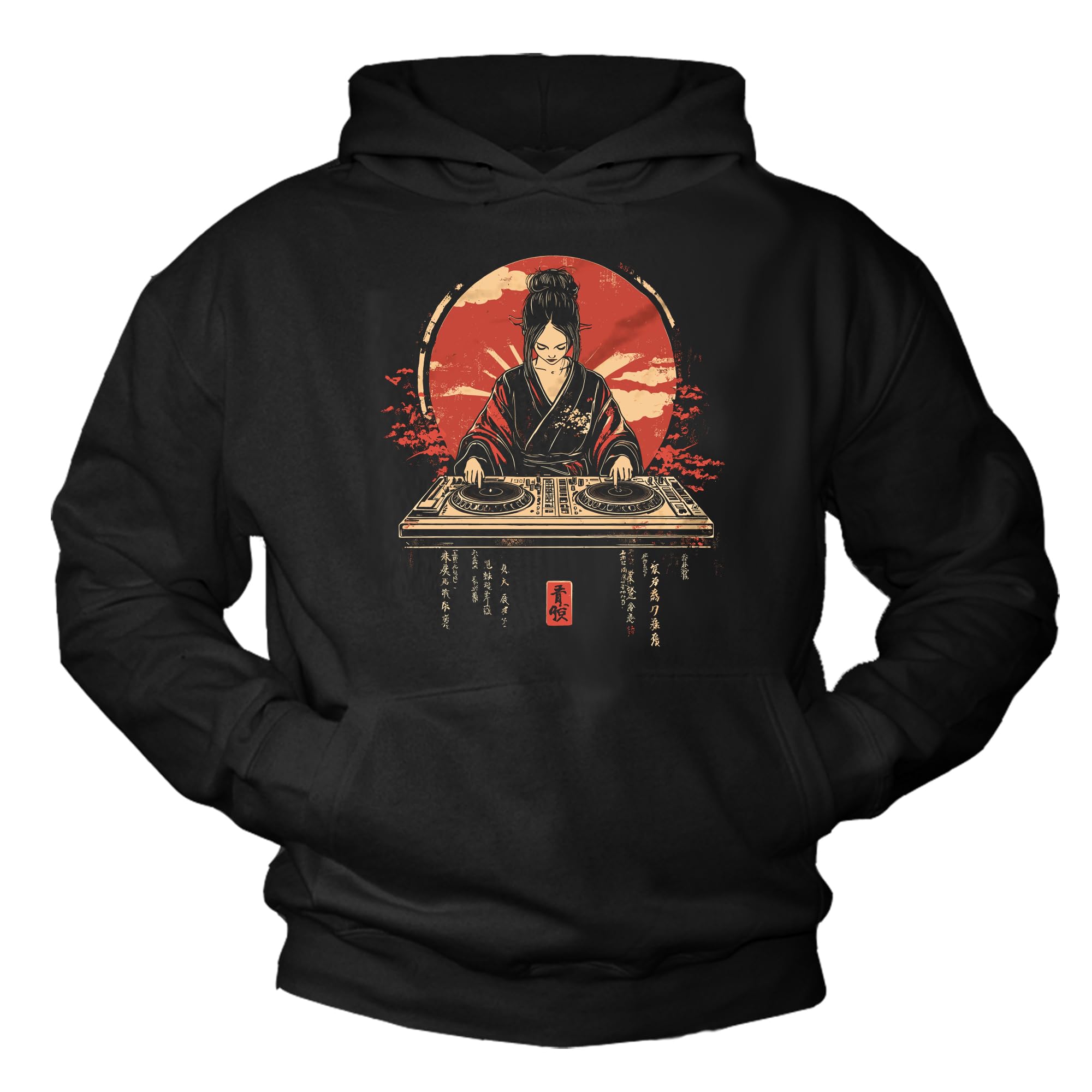 MAKAYA Felpa con Cappuccio Uomo DJ Techno House Electro Hoodie Festival Hip Hop Rap Cotone Casual