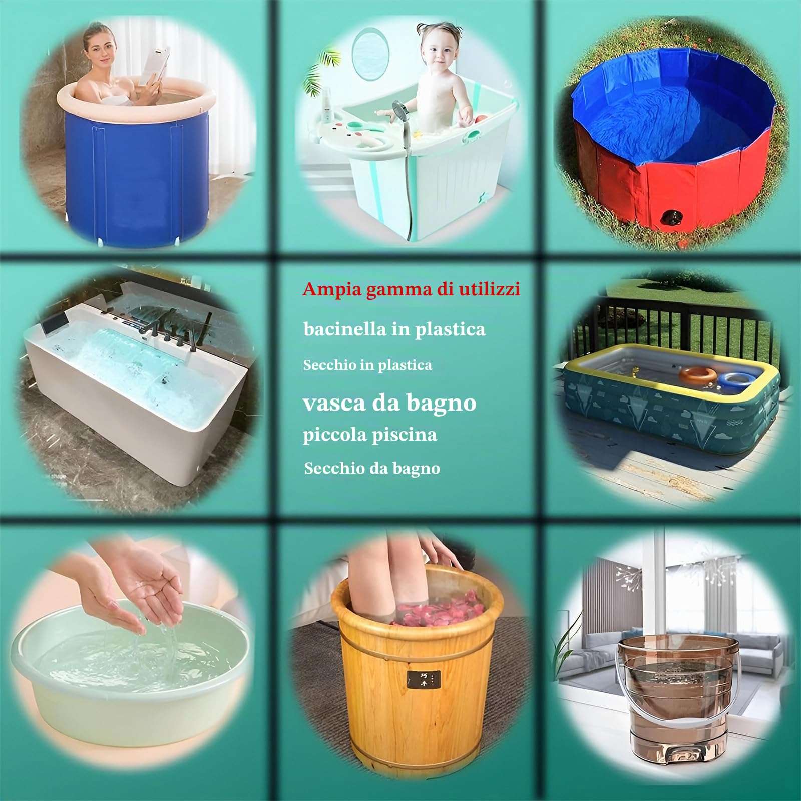 Scaldaacqua Elettrico Portatile A Immersione, Scaldabagno Sommersione Con Display Digitale Della Temperatura E Spegnimento Automatico, Protezione Di Sicurezza In Acciaio Inox.