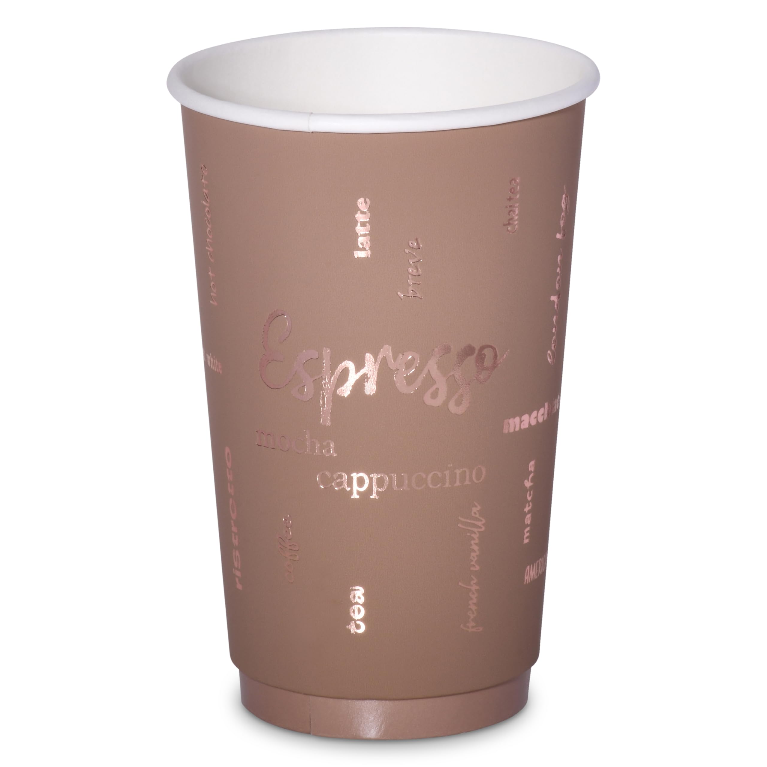 LuxxLair 16oz Premium Disposable Coffee Cups, Double-Wall Insulated Paper Cups with Flip-Top Lids, No Sleeves Needed, To-Go Cups for Coffee, Tea, Hot