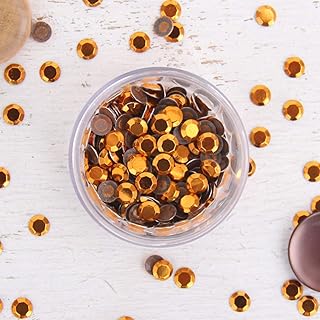 Hot Fix Rhinestuds Hot Fix Metallic Rhinestones 6mm Golden - 28SS - 1 gross Package - 144 Rhinestuds