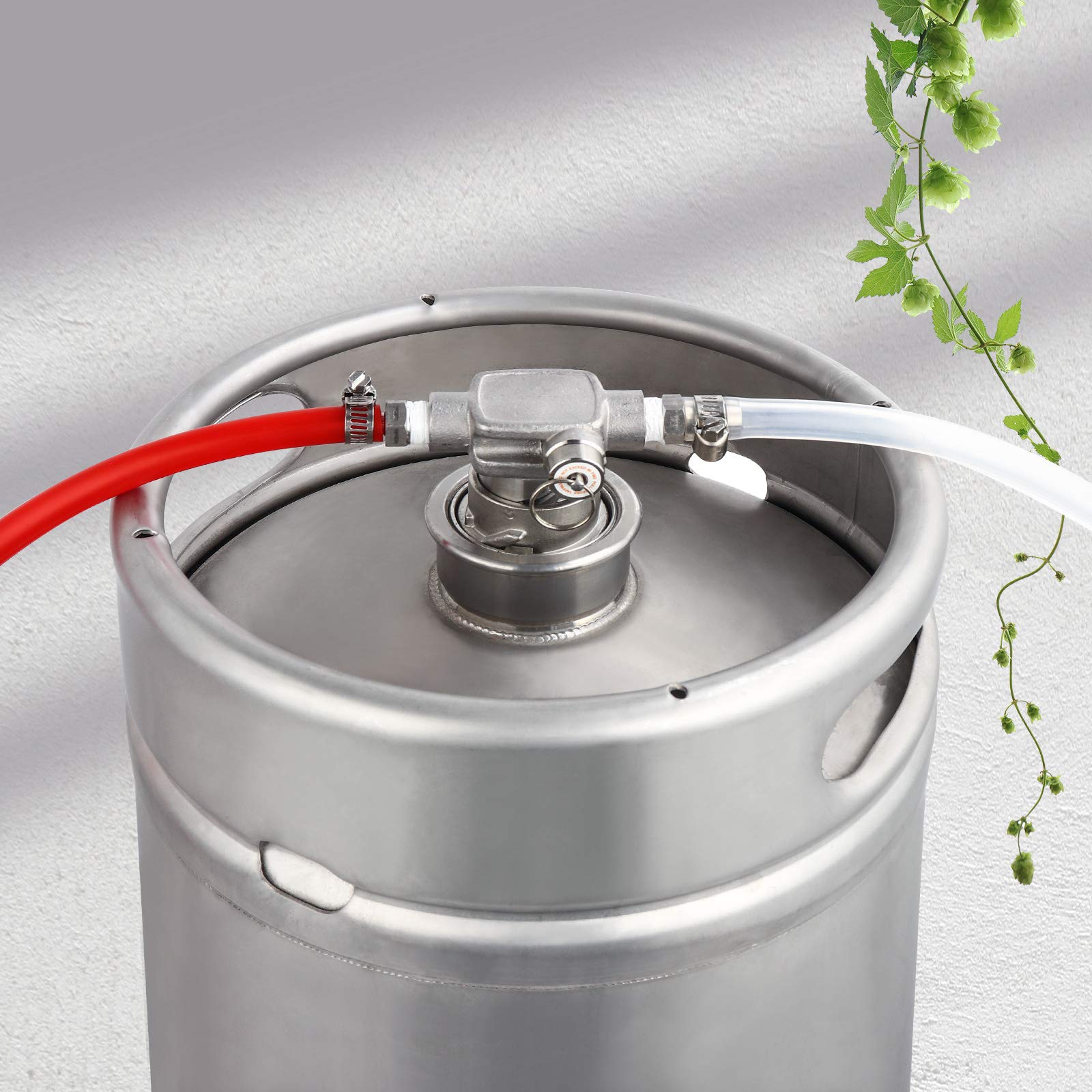 Dbgogo Low Profile Keg Coupler, 304 Stainless Steel D System Coupler