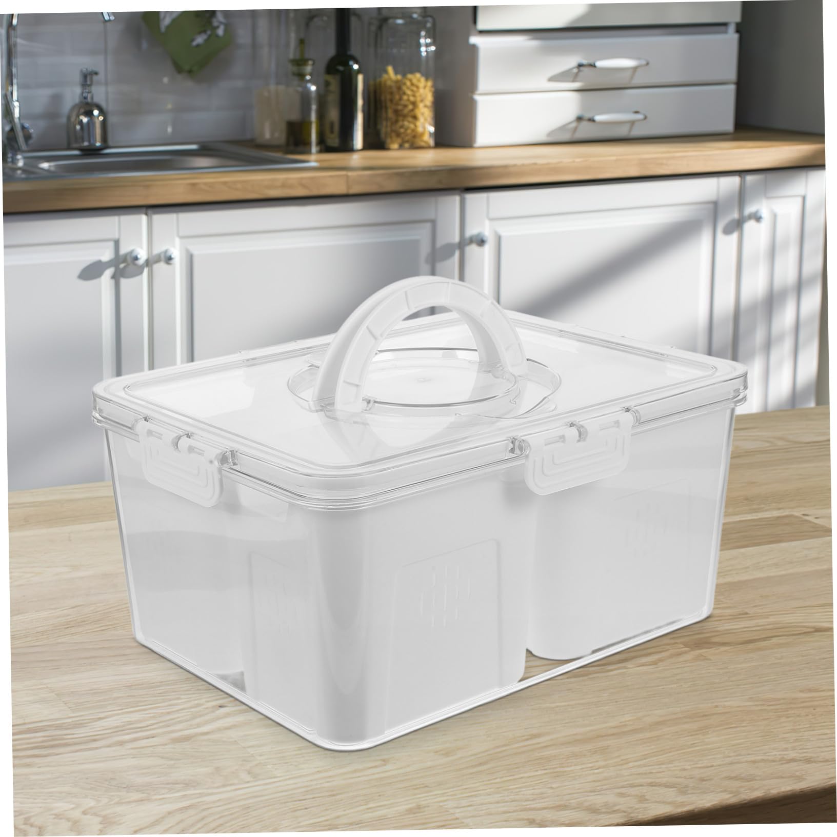 Frischeboxen für Lebensmittel mit Mehrkammer Design aus Kunststoff | Durchsichtige Lebensmittelbehälter, für Kühlschrankorganisation und Aufbewahrung von Teig und Fleisch