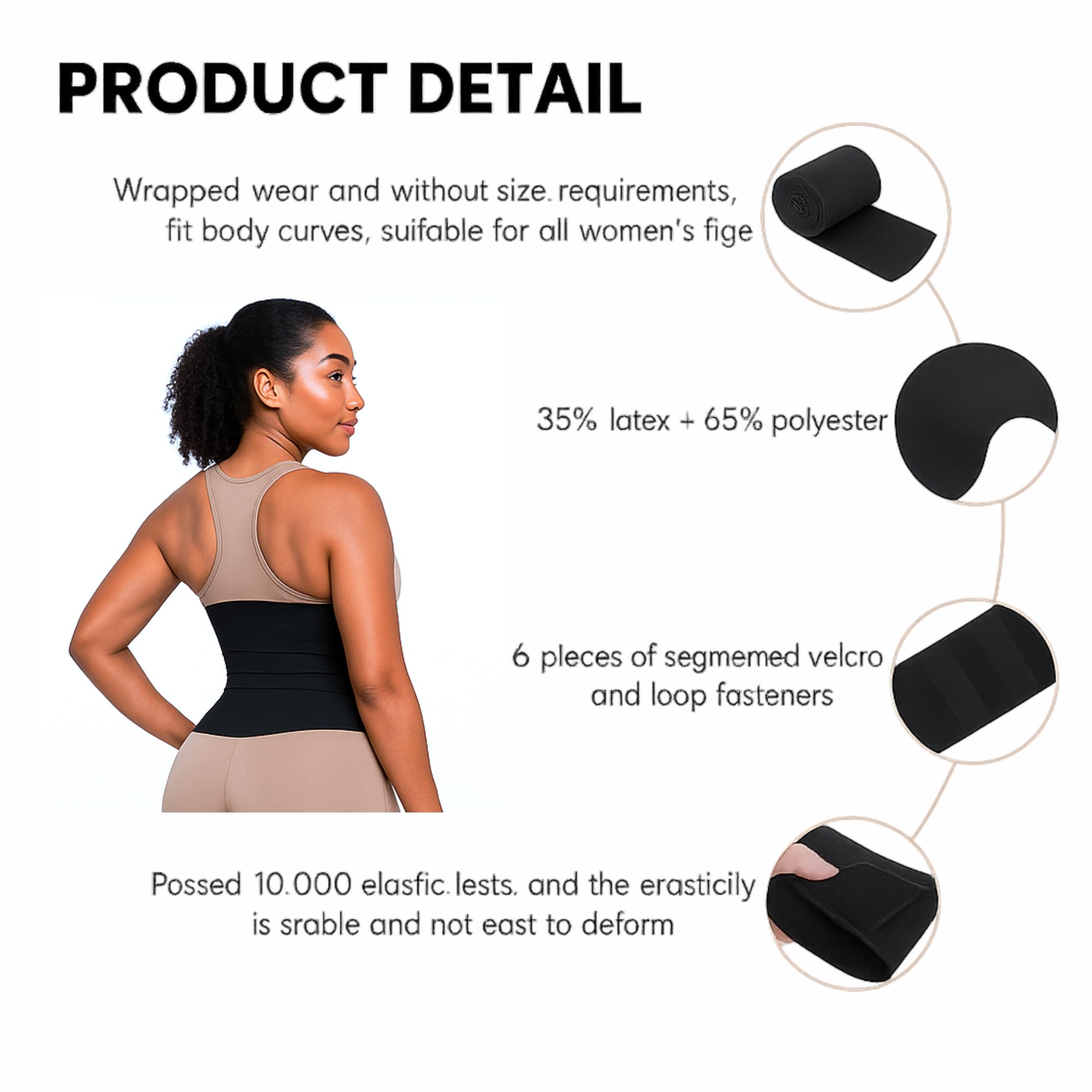 Sifoz Free Size Slim Belt For Women Belly Fat Elastic Waist Shaper For Weight and Flat Belly Tummy Reduction Belt For After Delivery Slimming Tummy Fat Waist Shape Wear And Hips Trainer Slim Stomach - Image 4 thumbnail