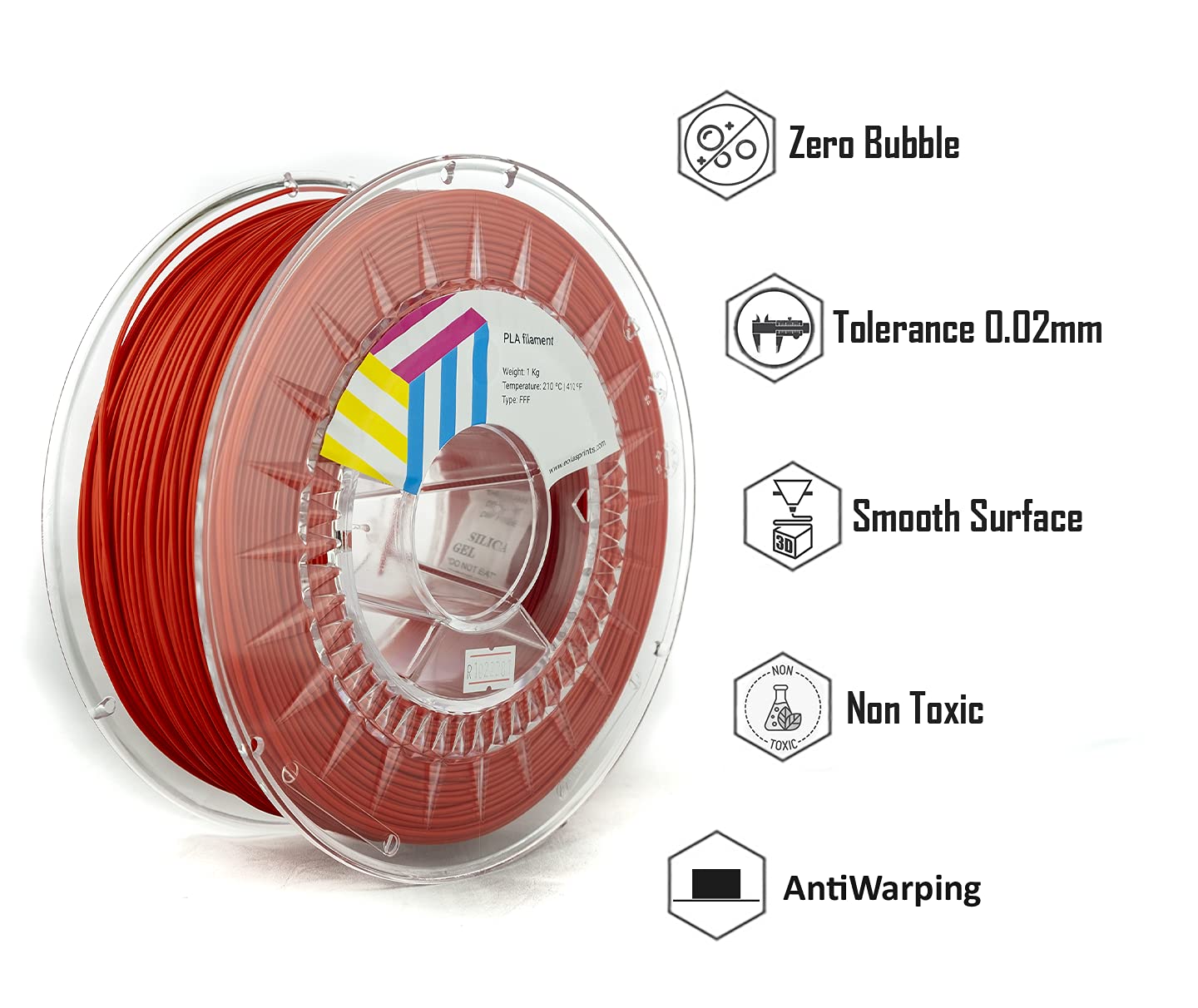 EOLAS Premium PLA+ 3D Printer Filament Food and Toy Safe 1.75 mm +/- 0.03 mm 1 kg (2.2 lb)