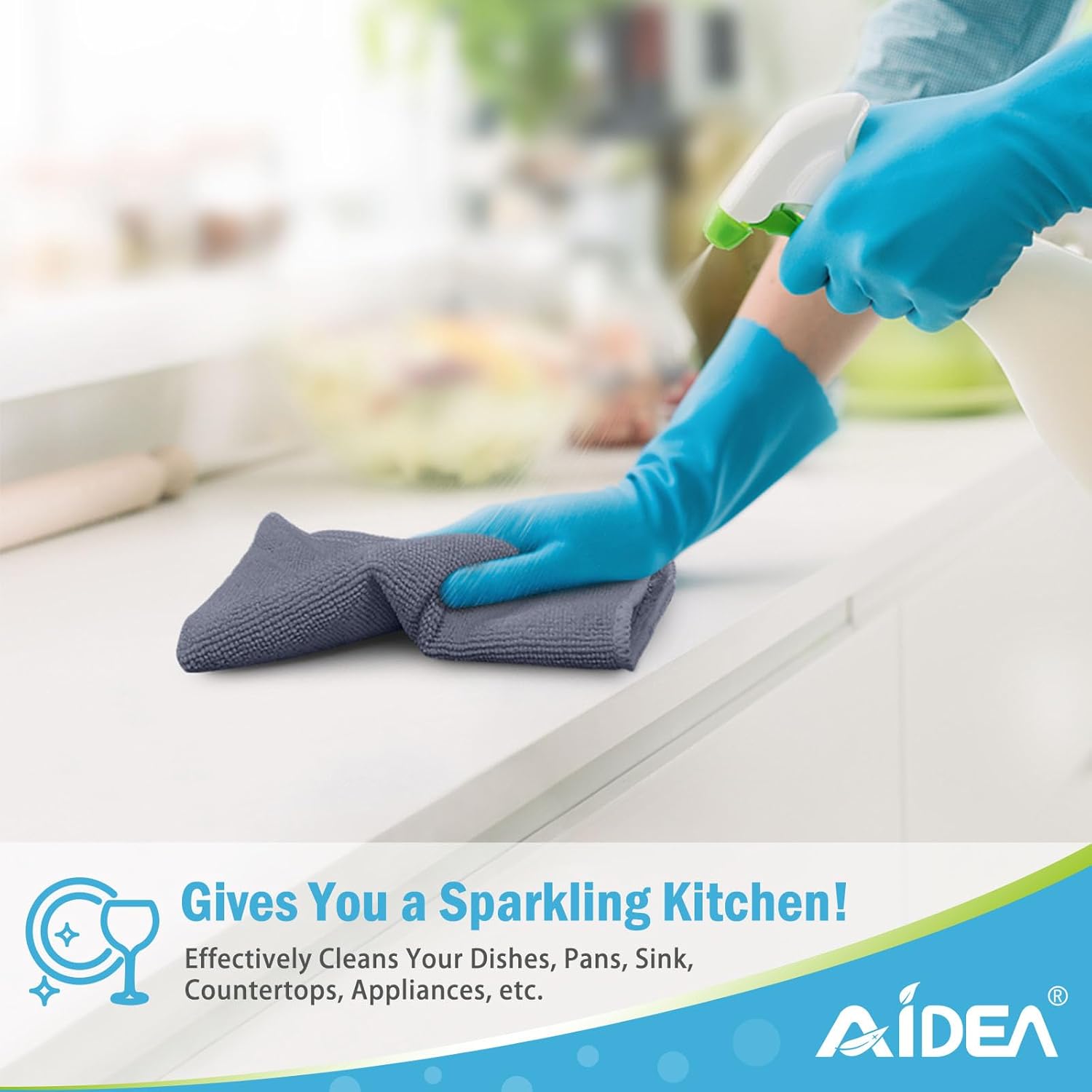 AIDEA Microfiber Cleaning Cloth-24PK, Soft Microfiber Towels for Cars, Absorbent Cleaning Rags, Lint-Free Streak-Free Wash Cloths for House, Kitchen, Window(12inx16in) - Image 5