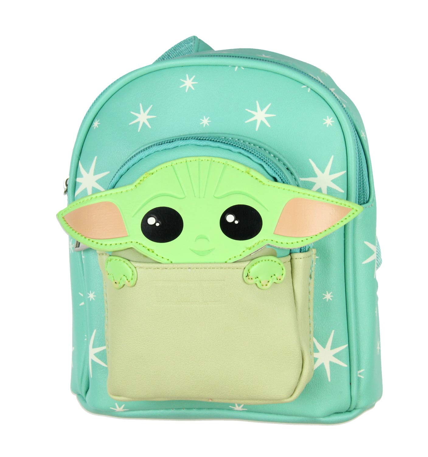 Star Wars The Mandalorian Baby Yoda The Child Micro Mini Backpack Shoulder Bag, Sea Foam, One size