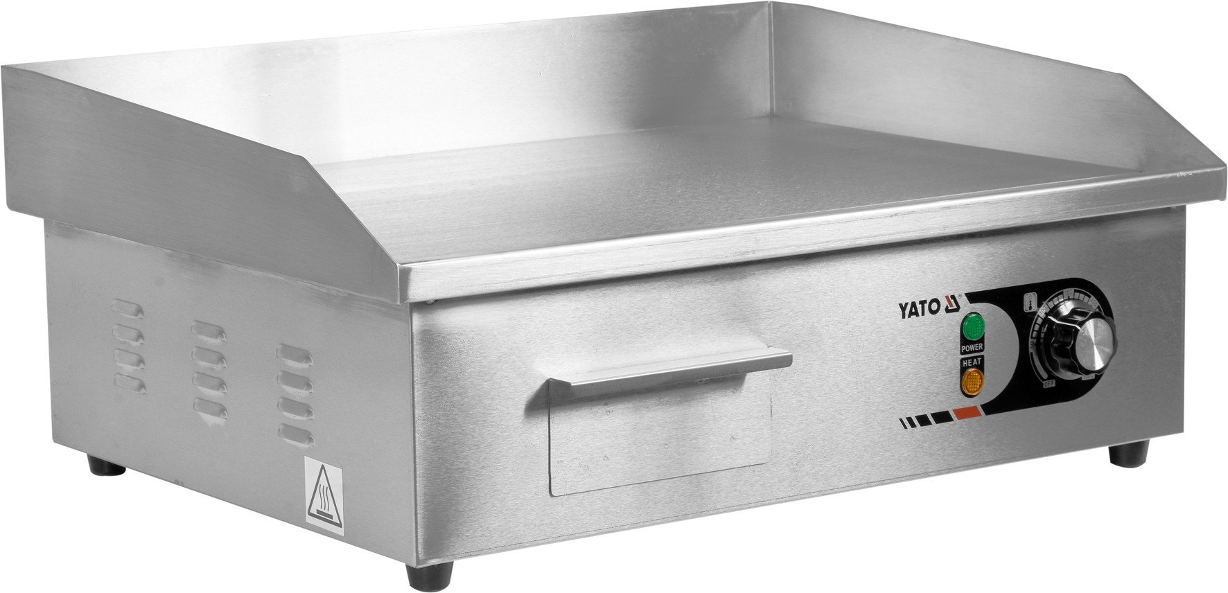 Yato – Gastro eléctrica plancha, 55 x 35 cm | lisa | 3000 W | plancha. Asador Barbacoa indutrie tentempiés