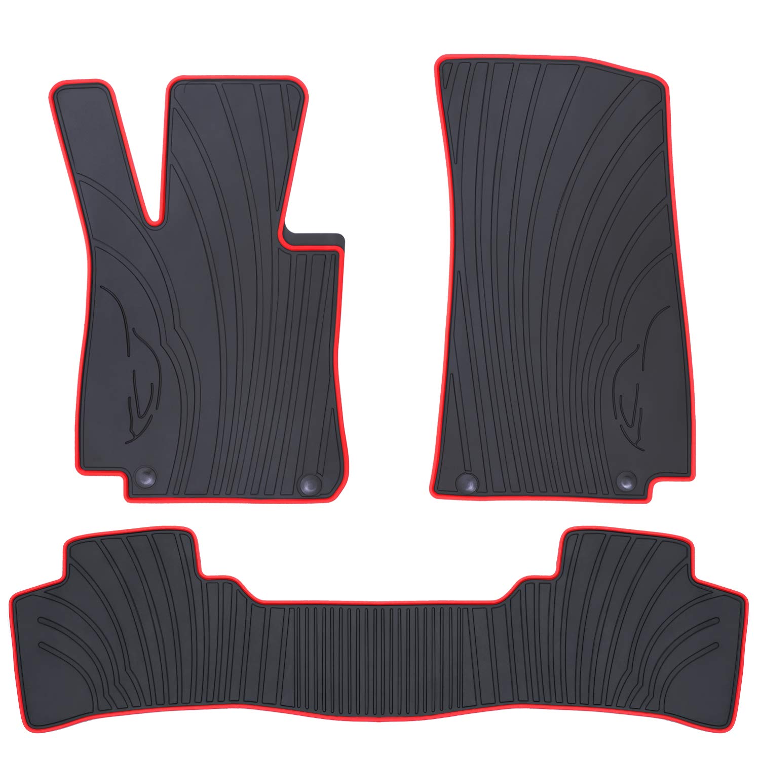 Photo 1 of San Auto Car Floor Mat for Mercedes-Benz GLC 2016 2017 2018 2019 2020 2021 2022 Custom Fit Black Red Auto Floor Liners All Weather Heavy Duty Odorless Red edge(blank no word)