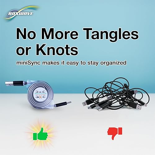 Miniatura 3 de BoxWave Cable Compatible with Allview Viva C703 - miniSync - USB-A to USB Type-C, Retractable Cable 5 Pre-Set Lengths Avoid Tangles
