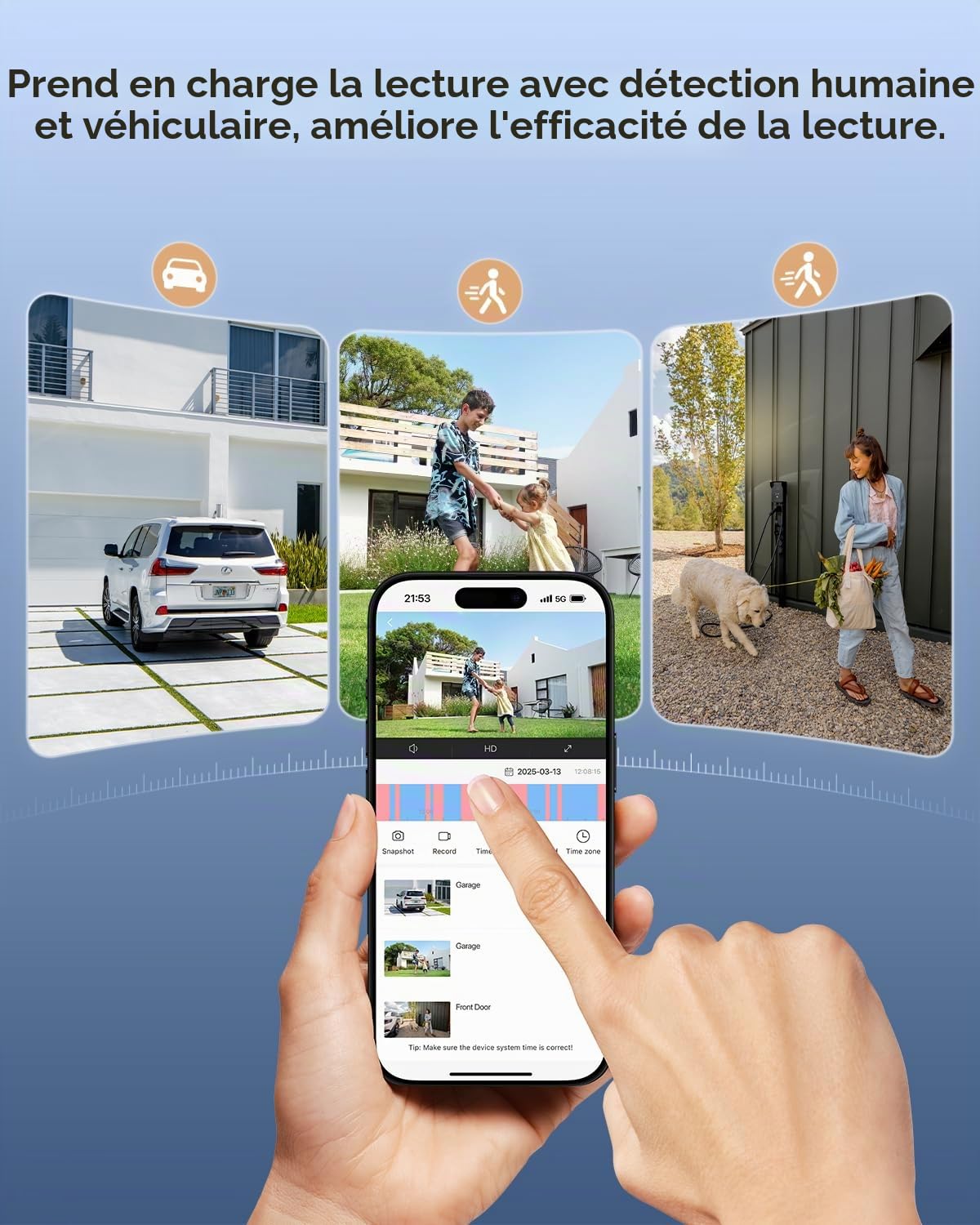 SANNCE Système de Caméras de Surveillance 8CH POE CCTV, Caméras 5MP avec Audio Intégral et NVR 4K POE, Détection AI des Humains/Véhicules (4 Caméras+NVR+2TB HDD)