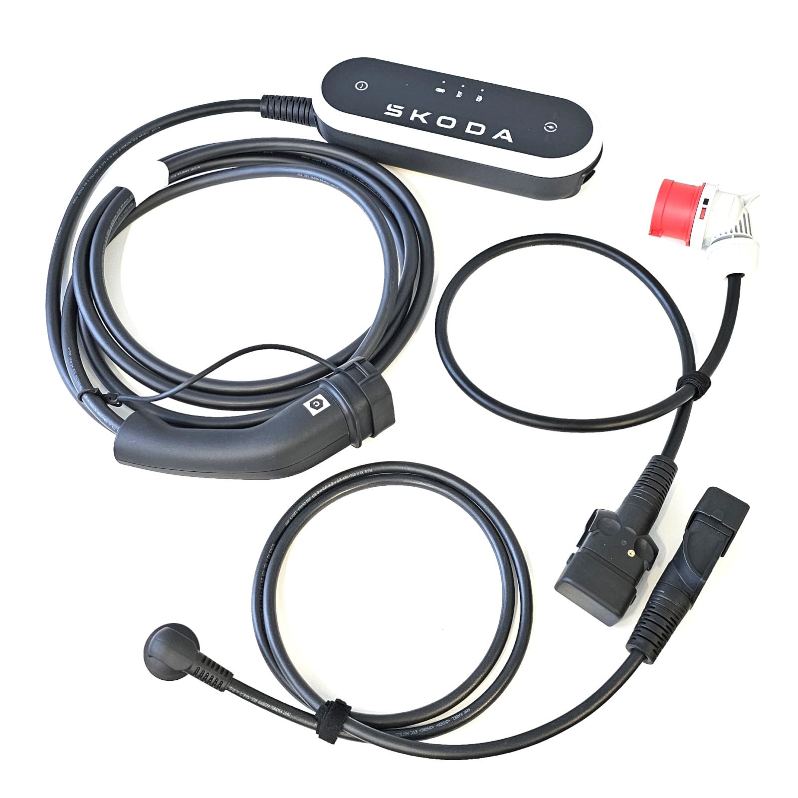 Skoda 5LA054412M Ladegerät iV Universal Charger Ladekabel Elektroauto Notladegerät, Typ 2 auf 230V Schuko (10A) oder 400V CEE (16A)
