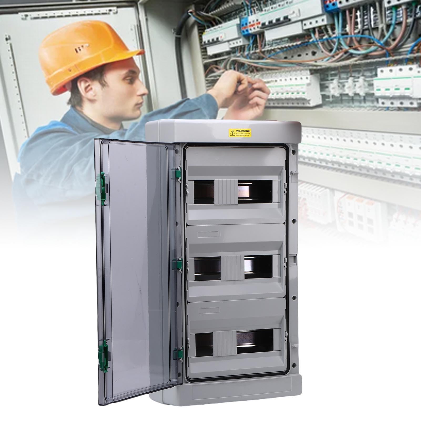 Quadro elettrico di distribuzione a tenuta stagna IP66 |Pannello a 36 interruttori per officina/hotel/uso esterno |Contenitore in plastica ABS da 2,8 mm resistente alla
