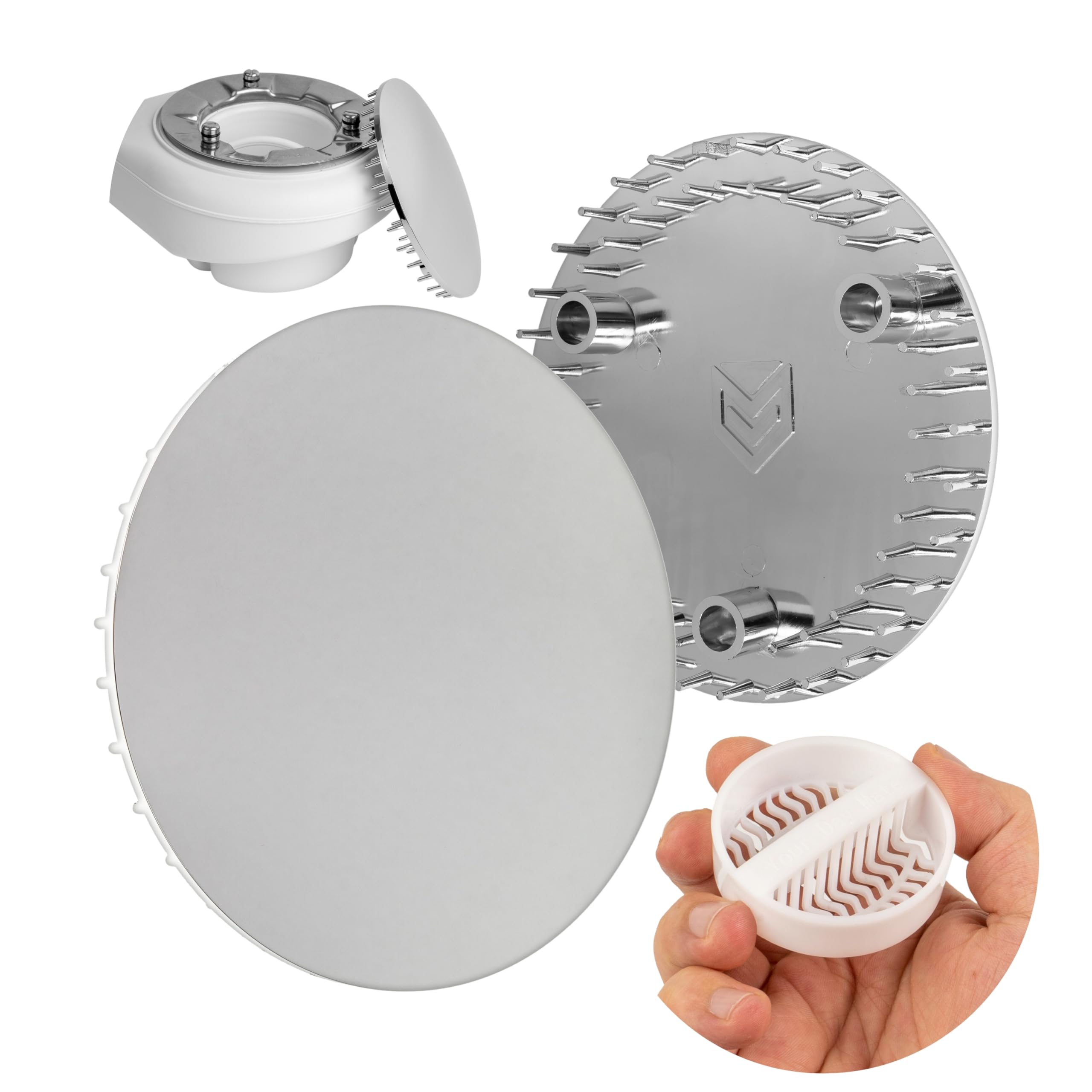Copertura Per Scarico Doccia Cromata, 90/115 Mm, Compatibile Con Viega Tempoplex, Facile Da Pulire