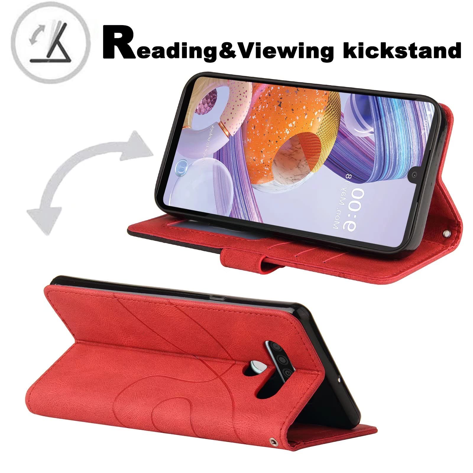 GoodcAcy Cover Per LG Stylo 6,Premium Pelle PU Portafoglio Con Supporto Flip Libro Libretto Custodia [Protezione Completa] [Slot Per Scheda] [Supporto Stand] - Verde - Foto 2