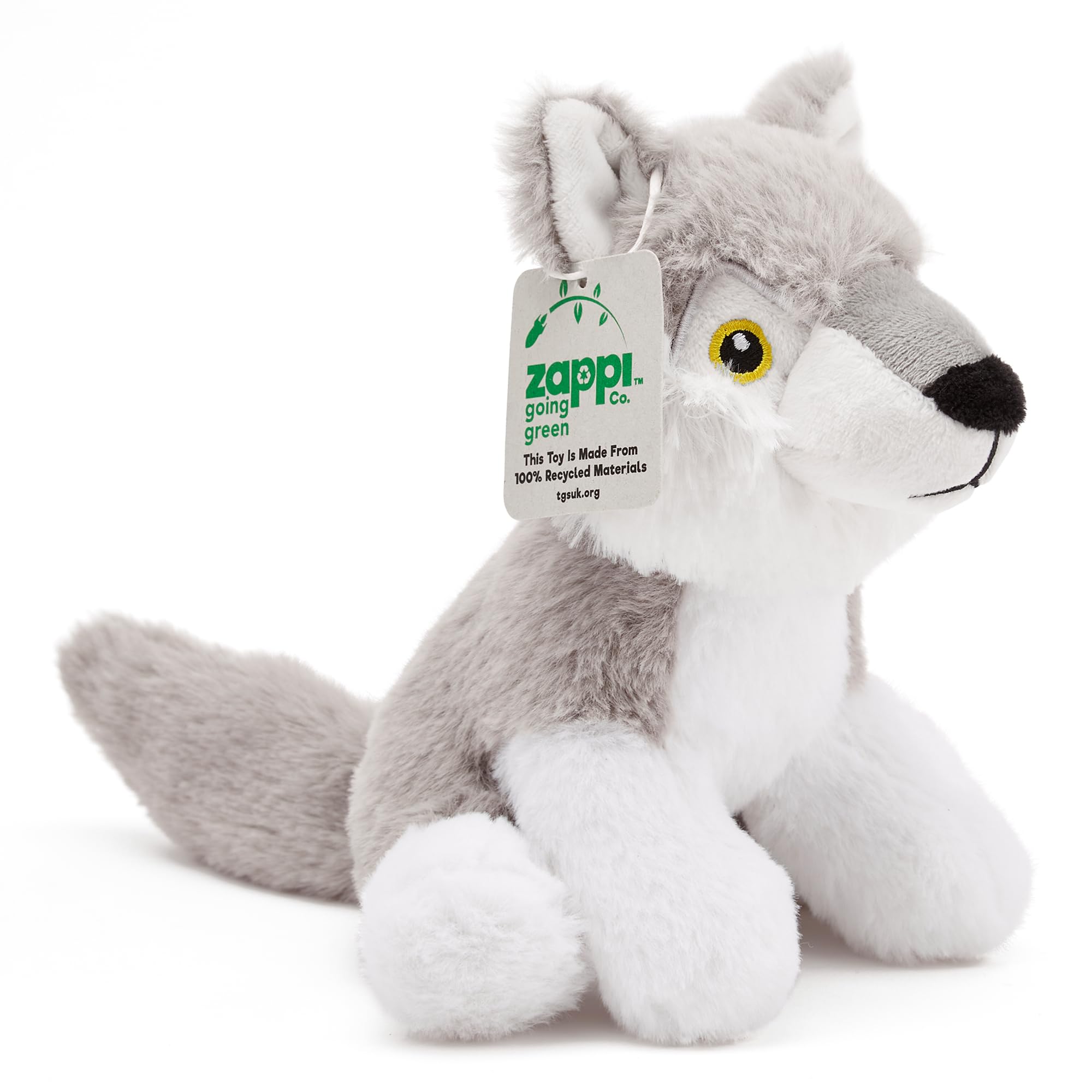 Zappi Co Ultra Soft Wolf Plush Toy (22 cm Length) - 100% Recycled, Eco-Friendly, Newborn Gift, Realistic Lifelike