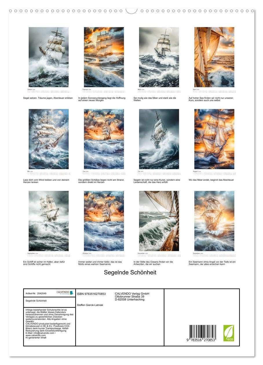 Segelnde Schönheit (hochwertiger Premium Wandkalender 2026 DIN A2 hoch), Kunstdruck in Hochglanz: Unsere Schiffe sind nicht nur Transportmittel, ... entdeckt zu werden. (CALVENDO Mobilitaet)