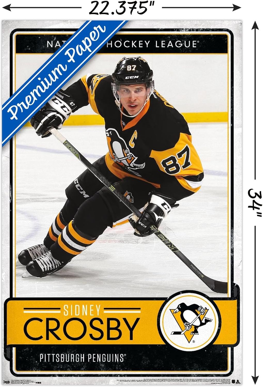 Trends International NHL Pittsburgh Penguins - Sidney Crosby 16 Wall Poster, 22.375" x 34", Premium Unframed Version - Image 3