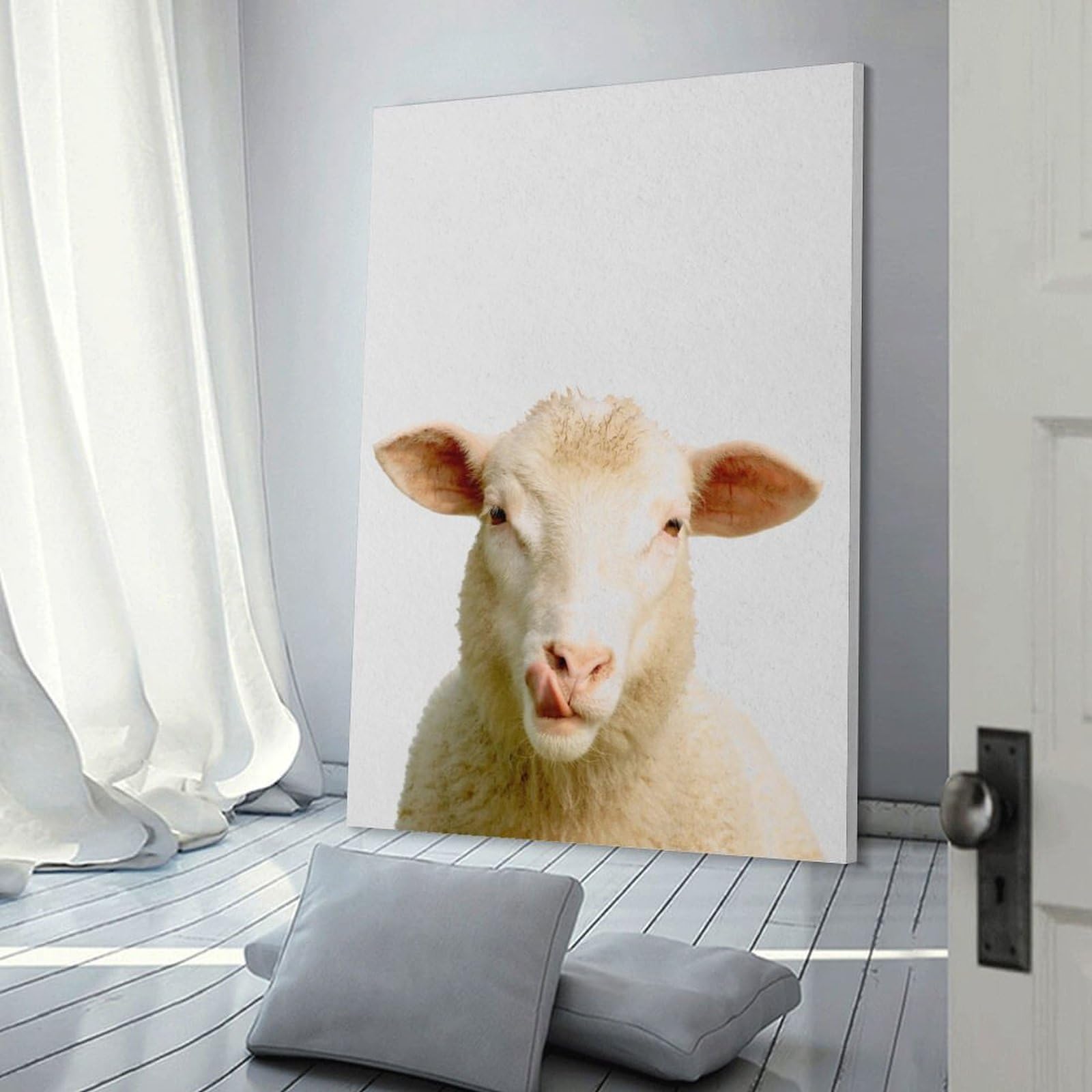 Junmoney Sheep (2) Wall Picture Print 24x36inch(60x90cm), for Corridors, Hallways Or Apartment Entries, Decorative Canvas Styling for Entry Areas