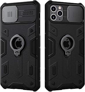 Nillkin Armor iPhone 11 Pro Max Case, [Built in Kickstand & Camera Lens Protector] Shockproof Hard Plastic Back & Soft Silicone Bumper Hybrid Cover Phone Case for iPhone 11 Pro Max 6.5' Black