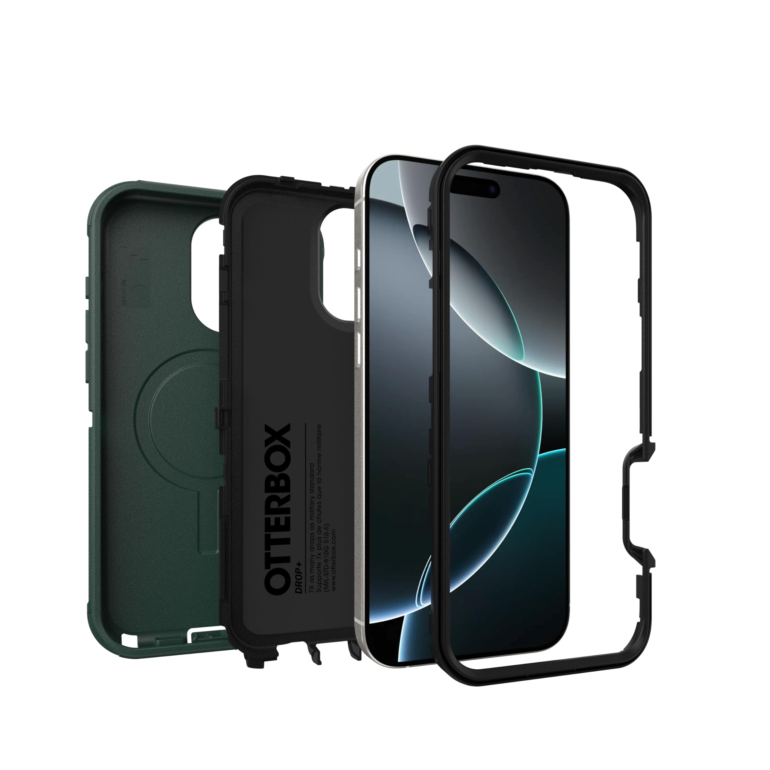 OtterBox Funda MagSafe para iPhone 16 Pro MAX (Solamente) Defender Series, anacardo Ceniza (Negro y Naranja), Solo Funda, imanes Integrados, sin Pantalla, Resistente y Duradera, con protección de