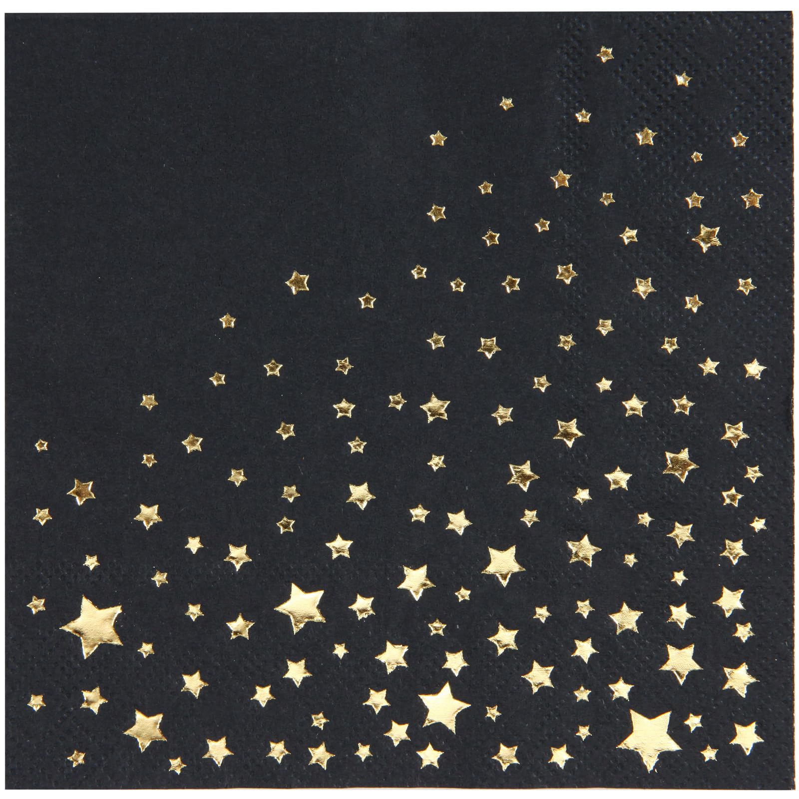 Stylish Black and Gold Napkins, 100 Black Star Napkins, 5x5 Inch Black&Gold Cocktail Napkins, Disposable Star Cocktail Napkins for Party