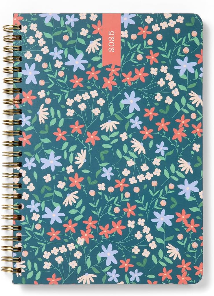 Spring Valley A5 week to view 2025 diary - green