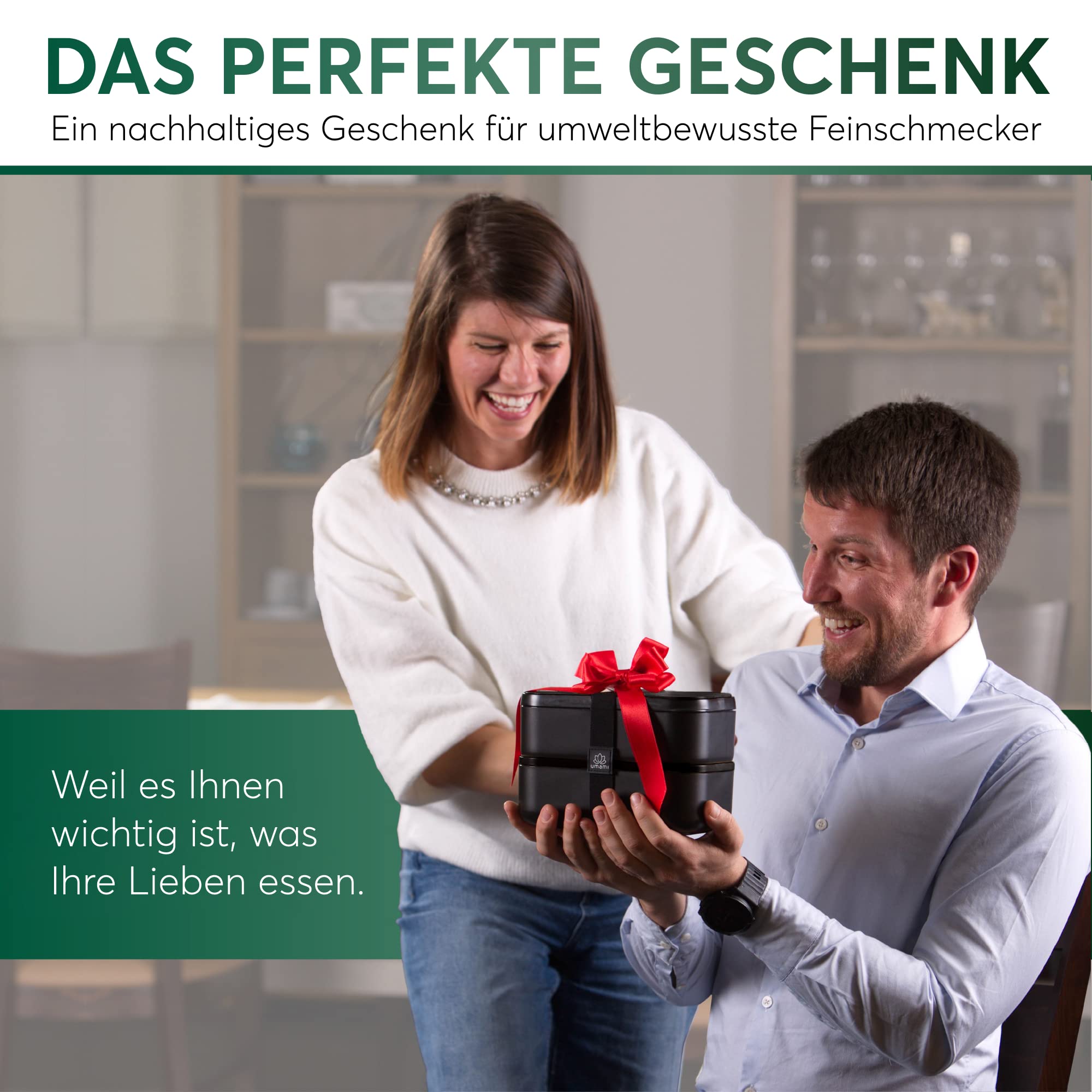 Umami Alles-in-Einem 2000 ml Bento Box für Erwachsene/Kinder, 1 Soßentöpfe & 4 Bestecke, Lunch Box für Männer/Frauen, 2 Meal Prep Containers, Mikrowelle, Spülmaschine, Gefrierschrank sicher, BPA frei
