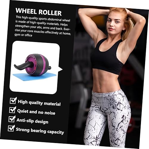 Miniatura 5 de Rueda de rodillo abdominal con asas ergonómicas y núcleo de alfombrilla extra, rueda de entrenamiento para gimnasio en casa, adecuada para